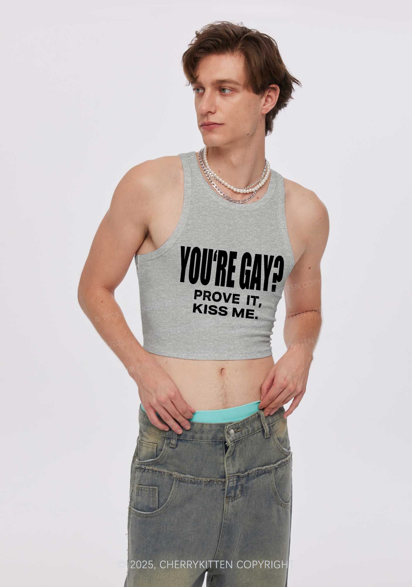 Prove It kiss Me Pride Y2K Crop Tank Top Cherrykitten