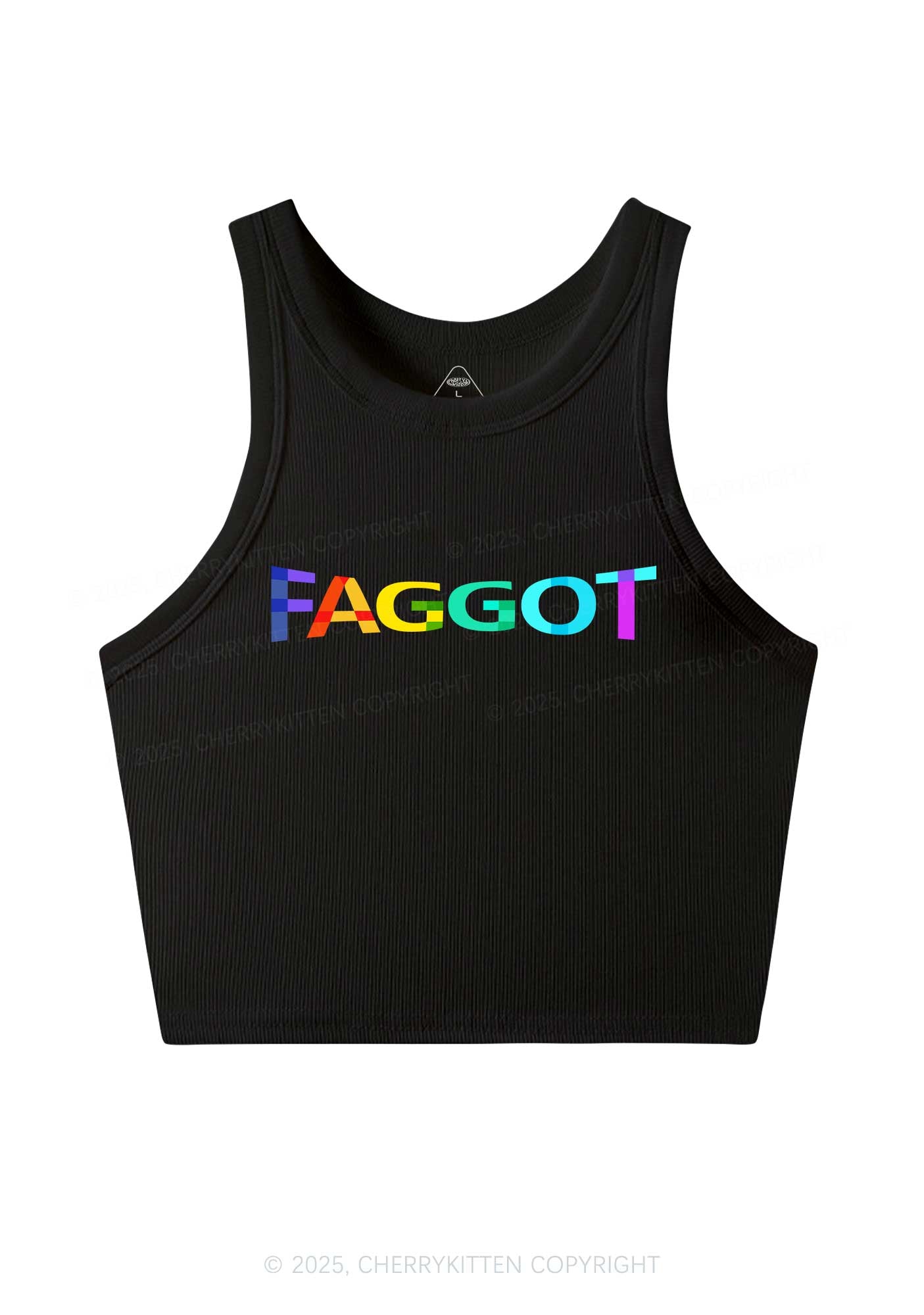Colorful Faggot Pride Y2K Crop Tank Top Cherrykitten