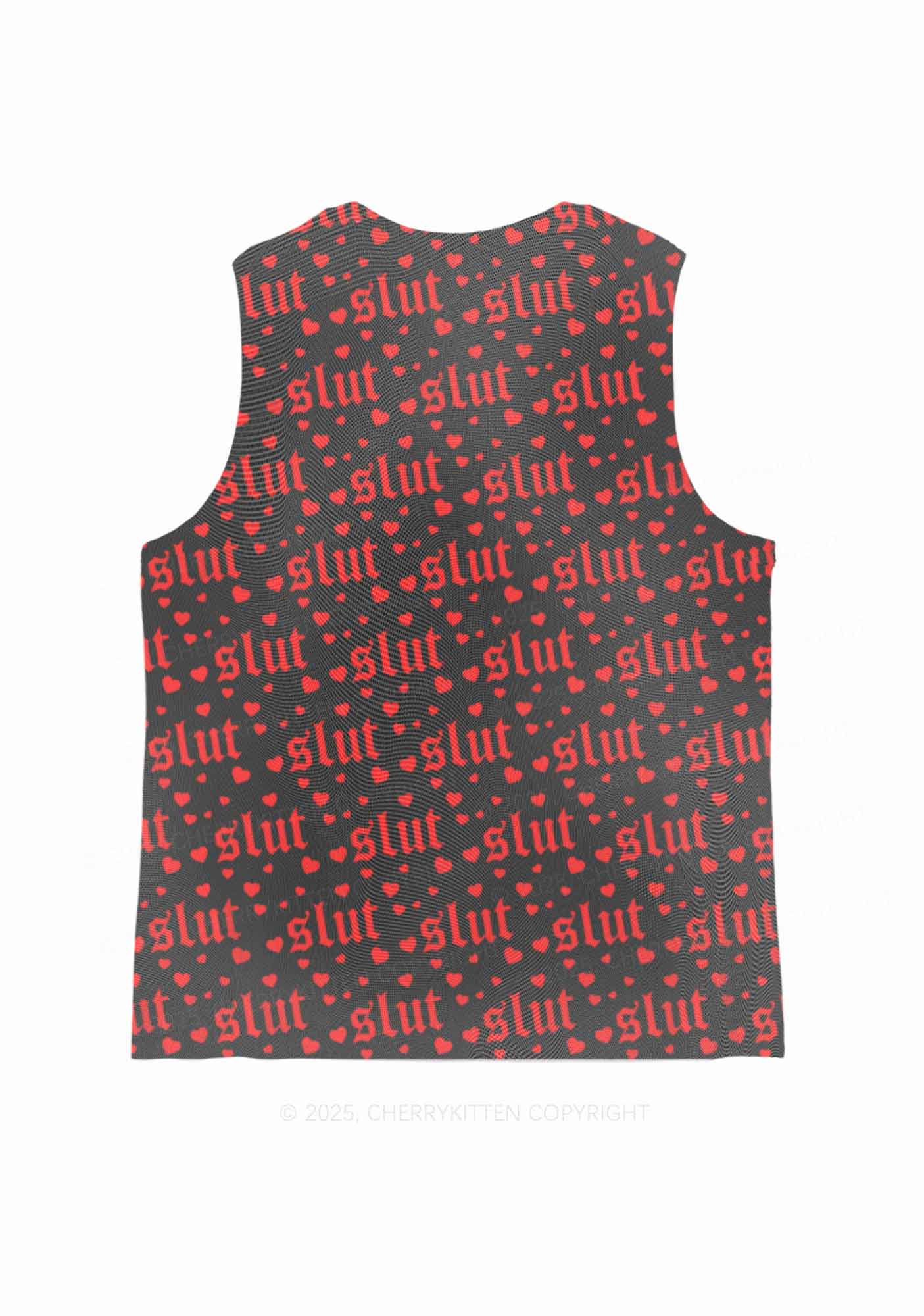 Black Slxt Y2K Mesh Muscle Tank Cherrykitten