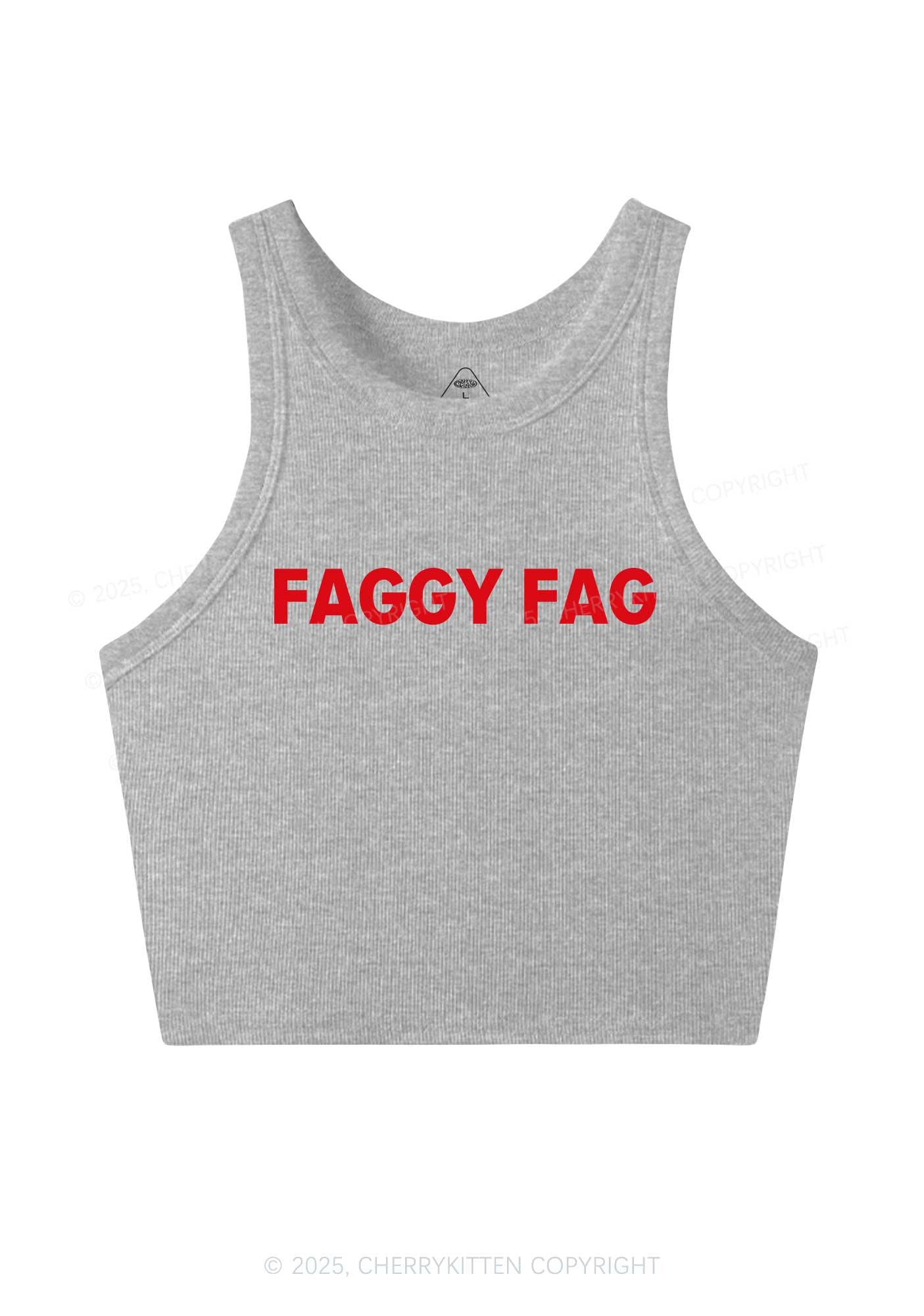 Faggy Fag Pride Y2K Crop Tank Top Cherrykitten