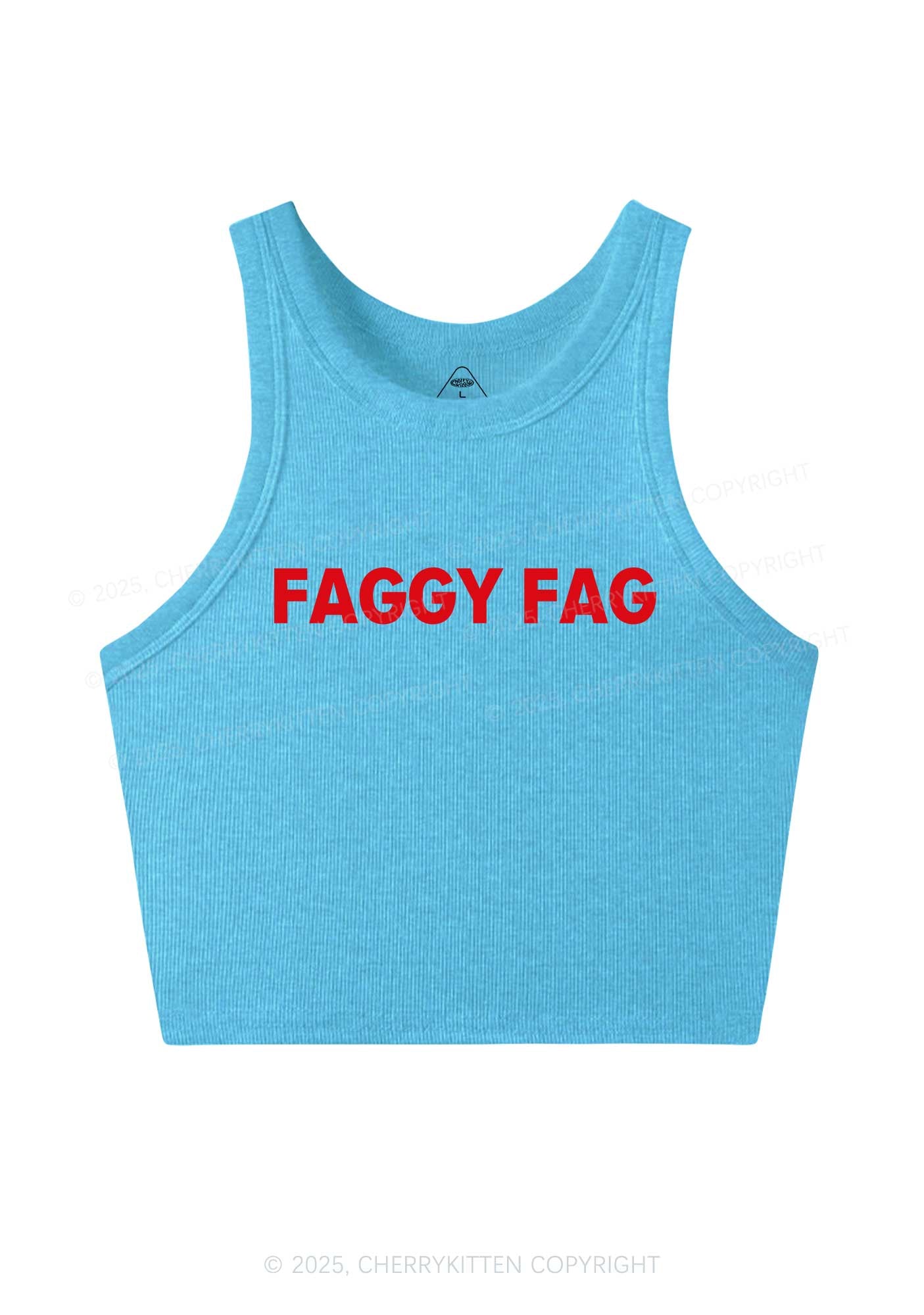 Faggy Fag Pride Y2K Crop Tank Top Cherrykitten