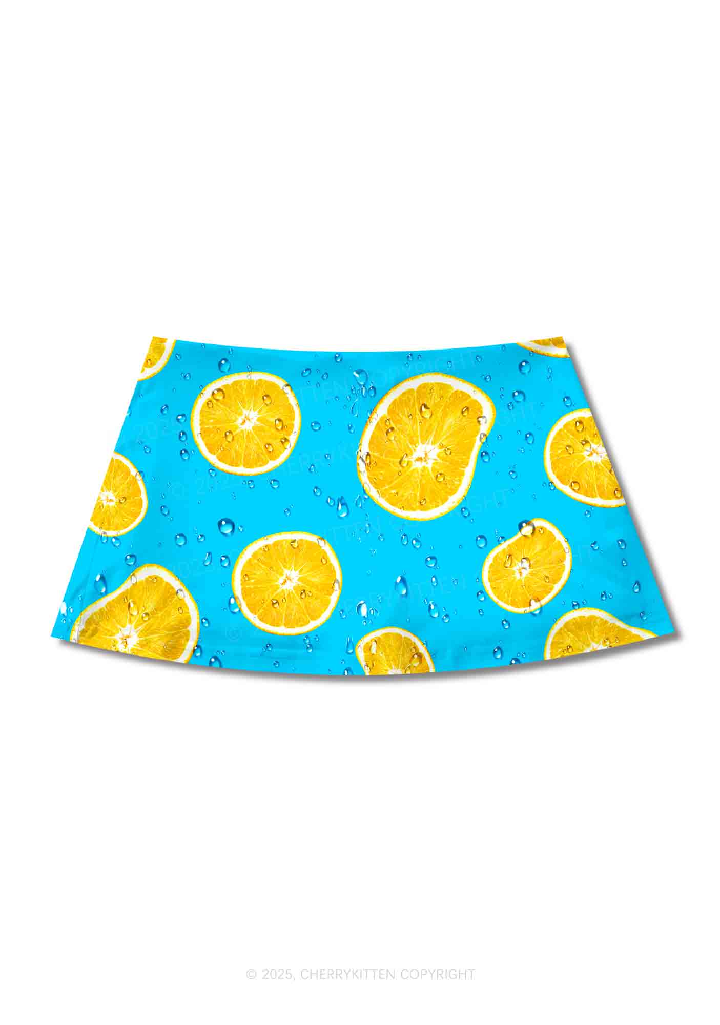 Yellow Lemon Y2K Print Mini Skirt Cherrykitten