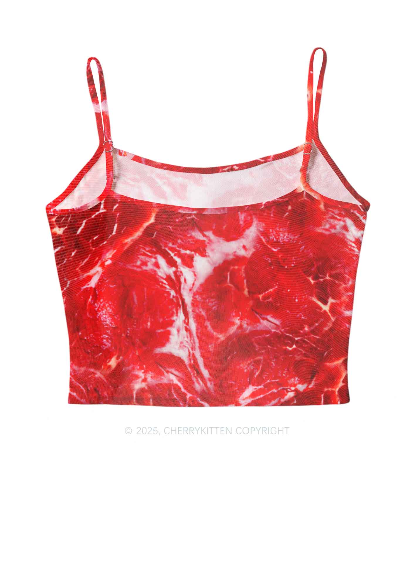 Beef Steak Texture Y2K Mesh Cami Tank Cherrykitten