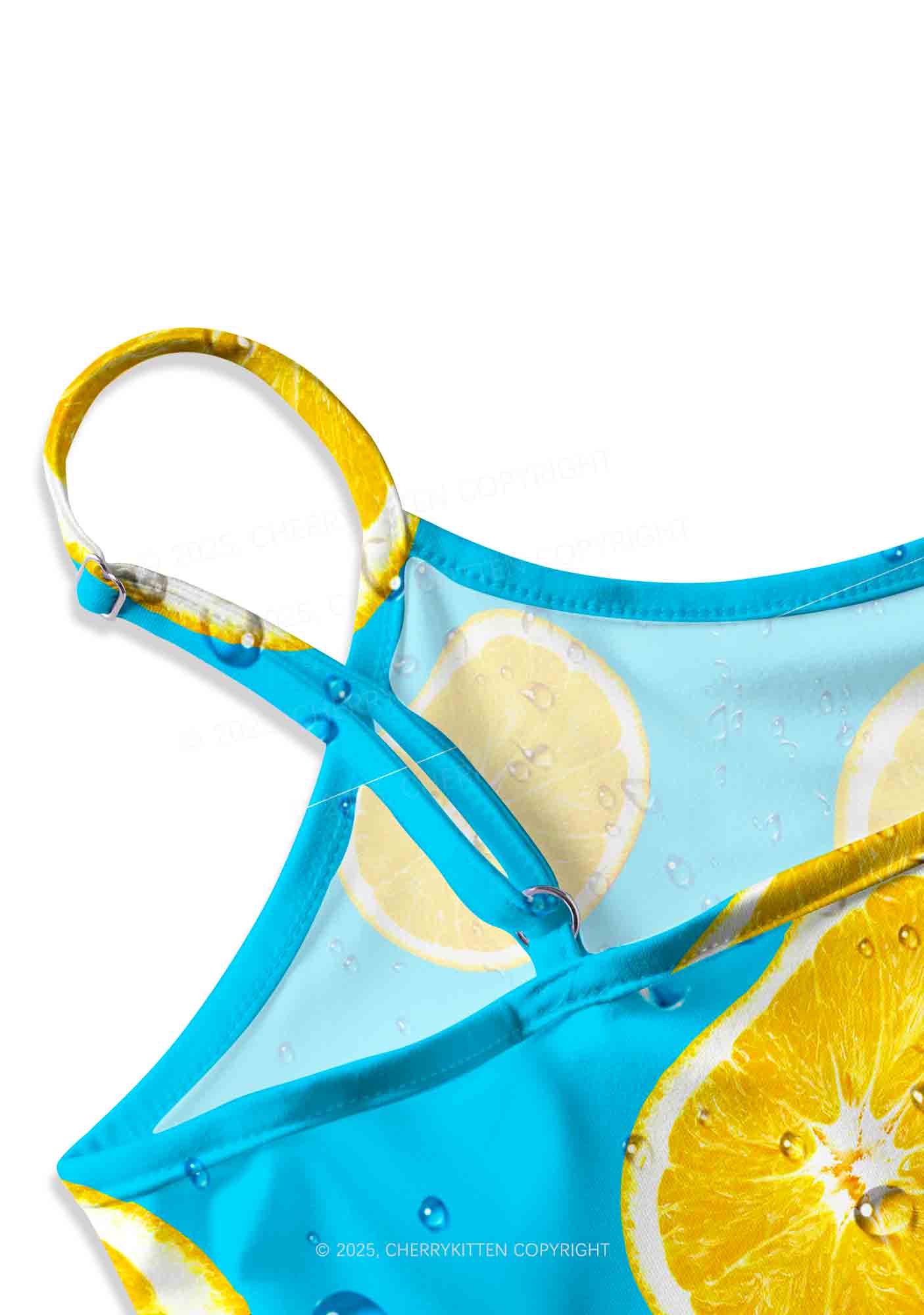 Yellow Lemon Y2K Print Cami Crop Top Cherrykitten