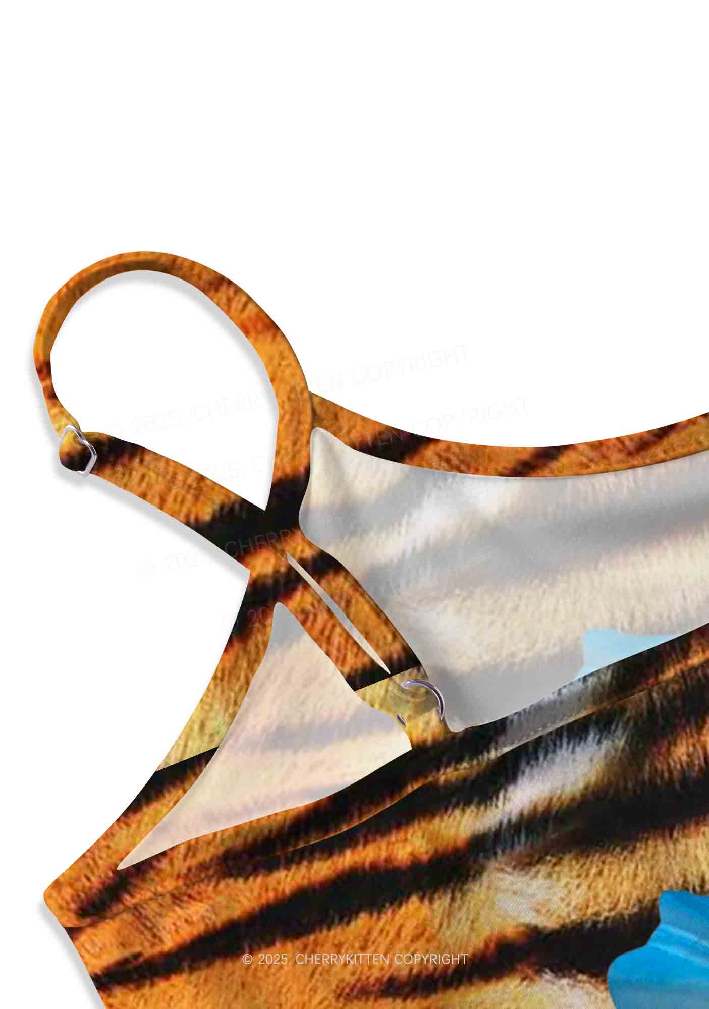 Tiger With Flowers Y2K Print Cami Crop Top Cherrykitten