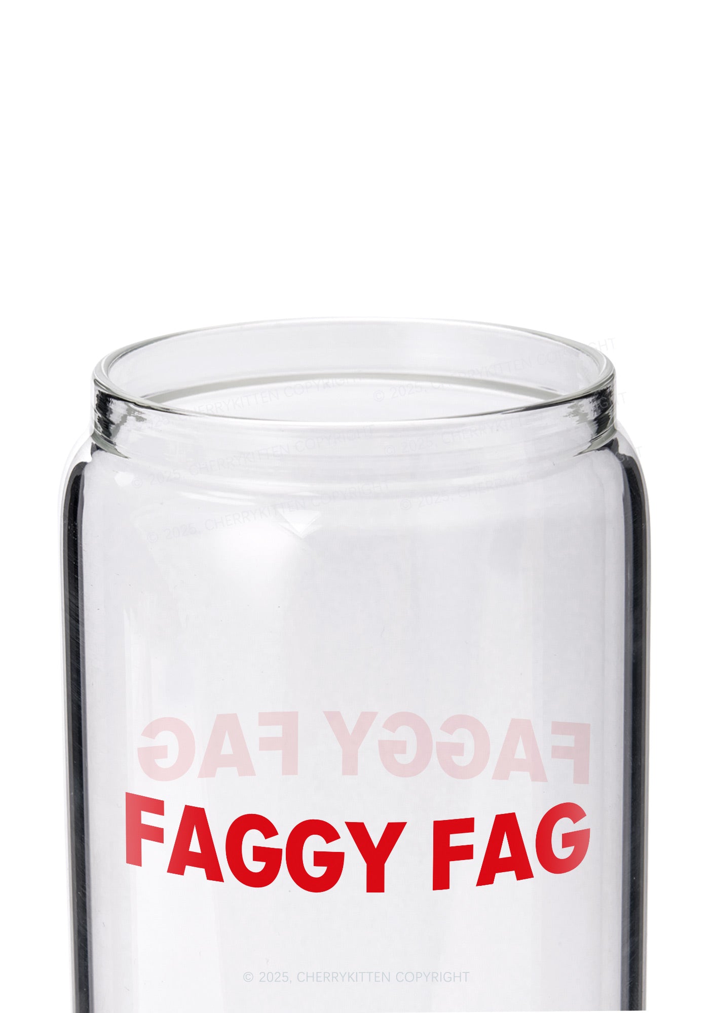 Faggy Fag Pride Y2K Printed Glass Cup Cherrykitten