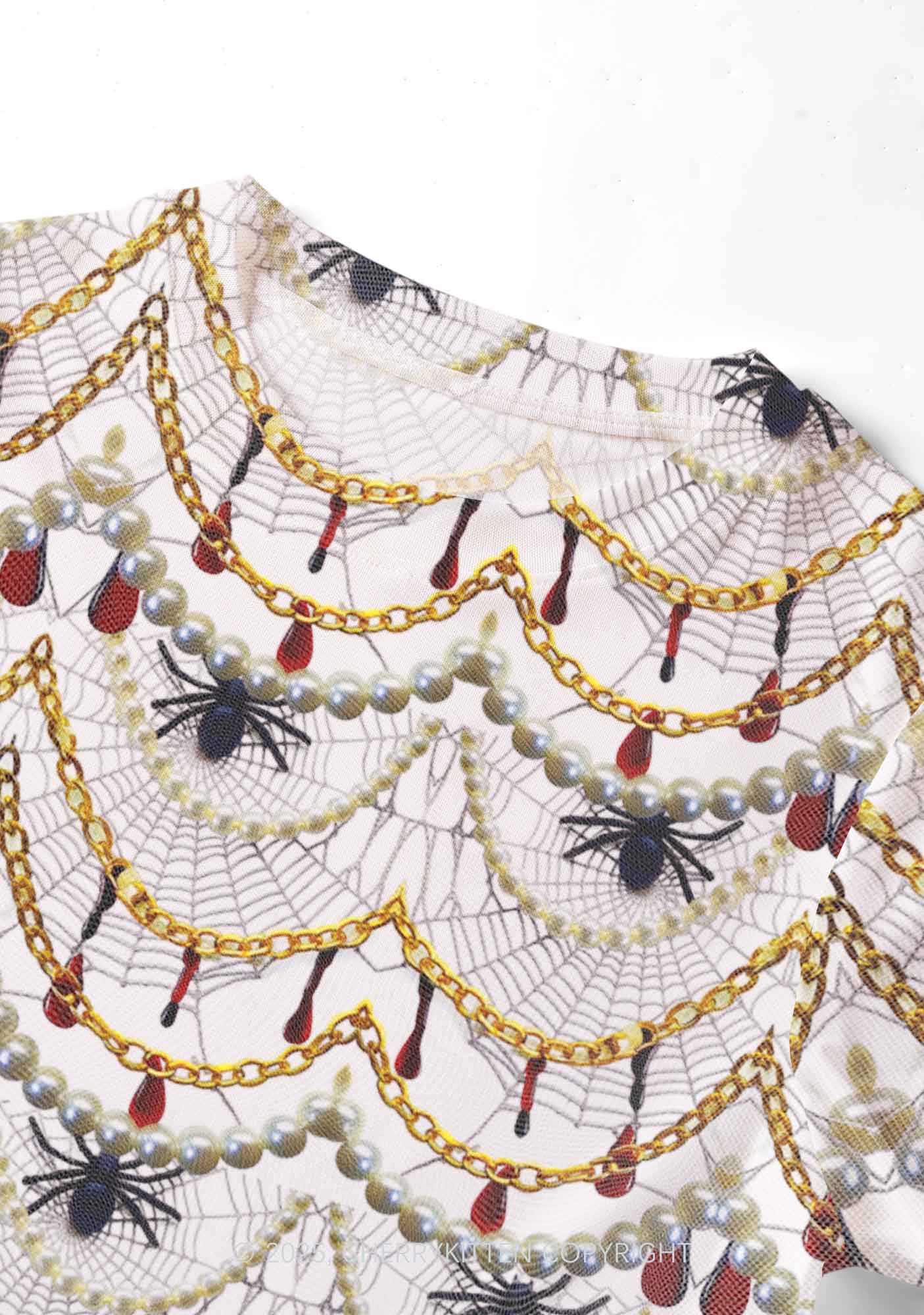 Jewelry Spider Y2K Mesh Crop Top Cherrykitten