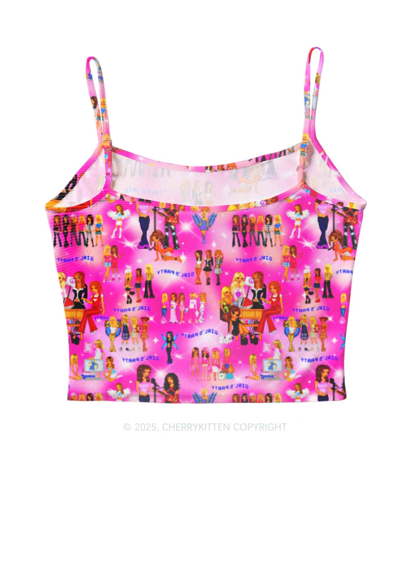 Girls Party Y2K Mesh Cami Tank Cherrykitten
