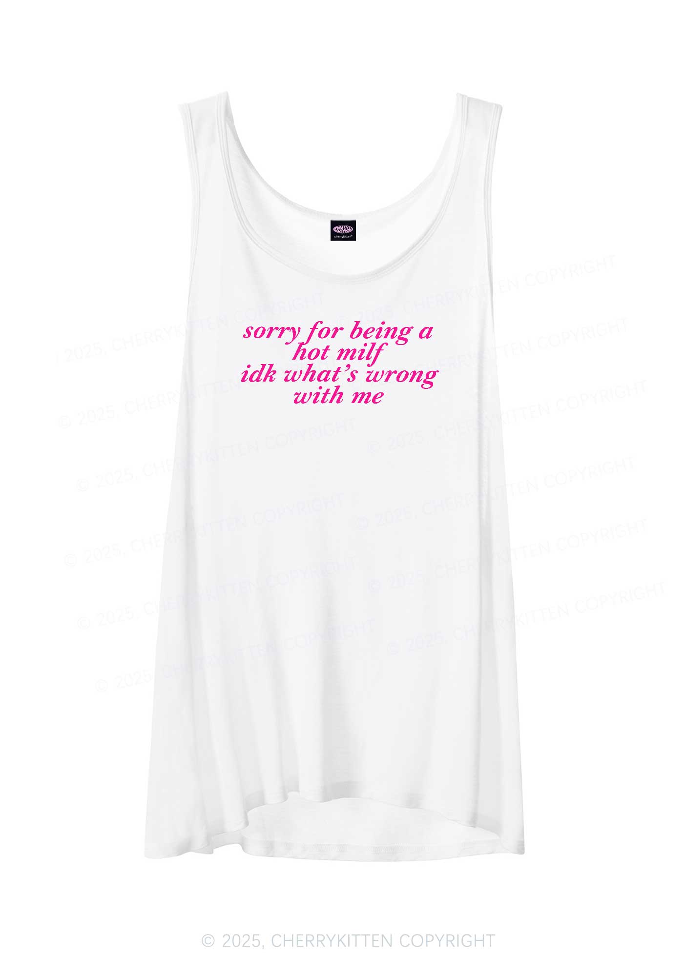 Sorry For Being A Hot Mxxf Y2K Sheer Boyfriend Tank Cherrykitten