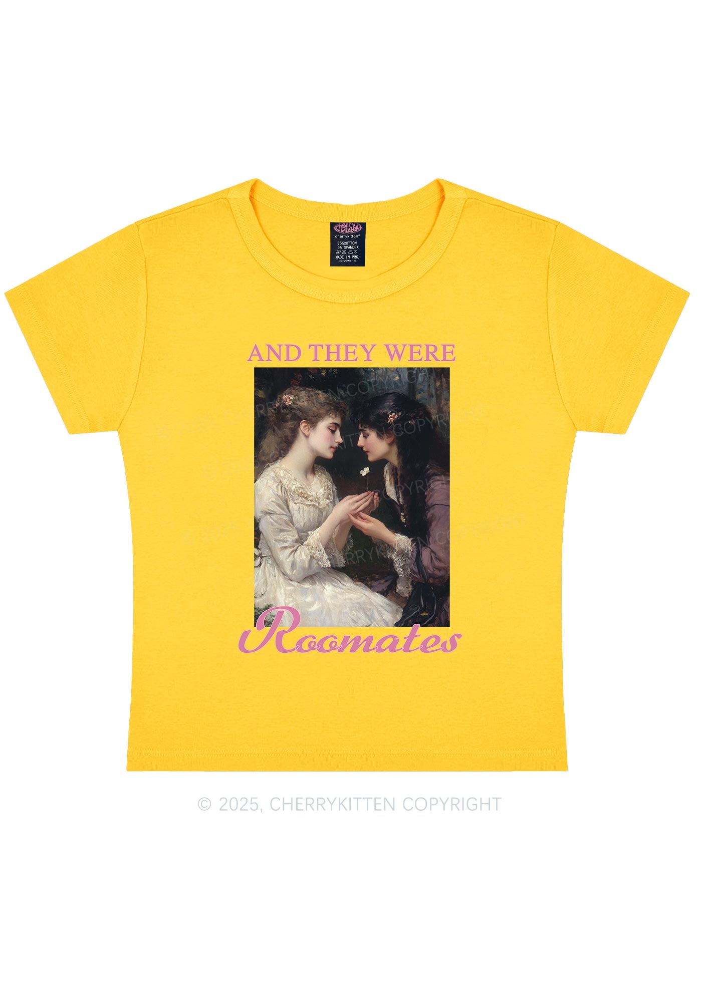 They Were Roomates Pride Y2K Baby Tee Cherrykitten