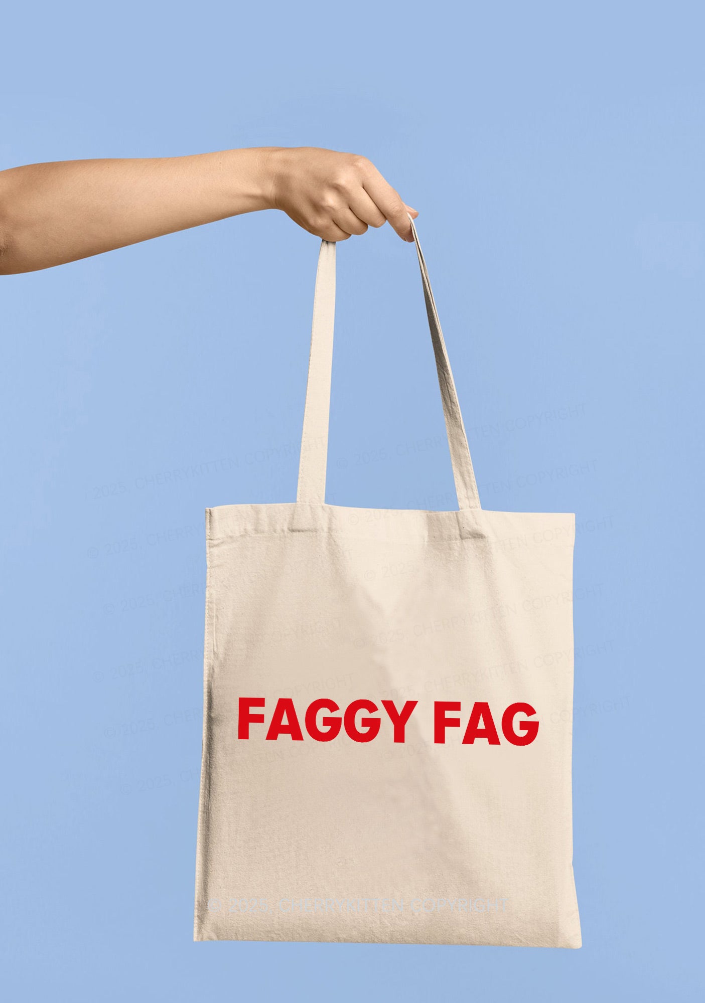 Faggy Fag Pride Y2K Canvas Tote Bag Cherrykitten