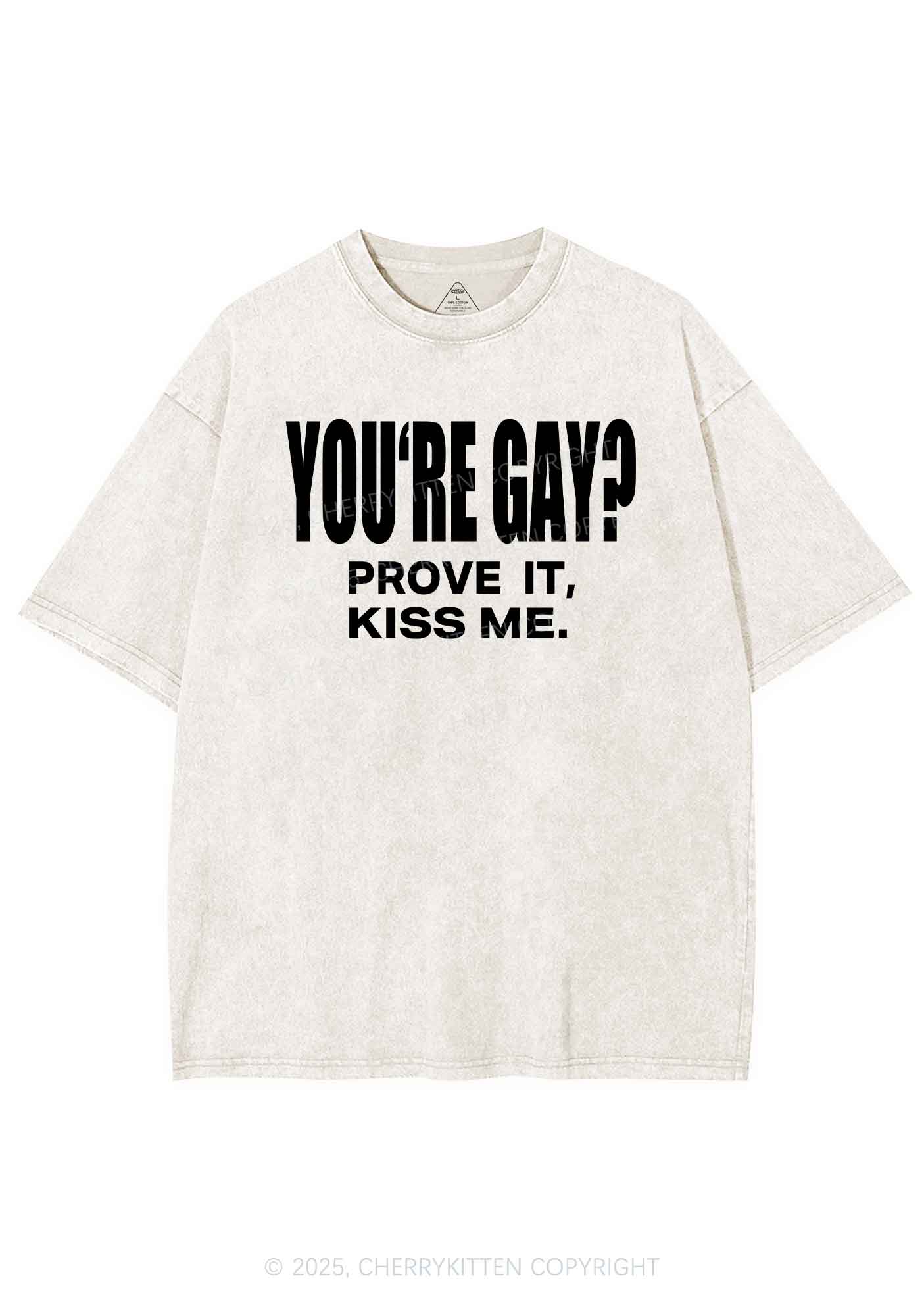 Prove It kiss Me Pride Y2K Shirts Washed Tee Cherrykitten