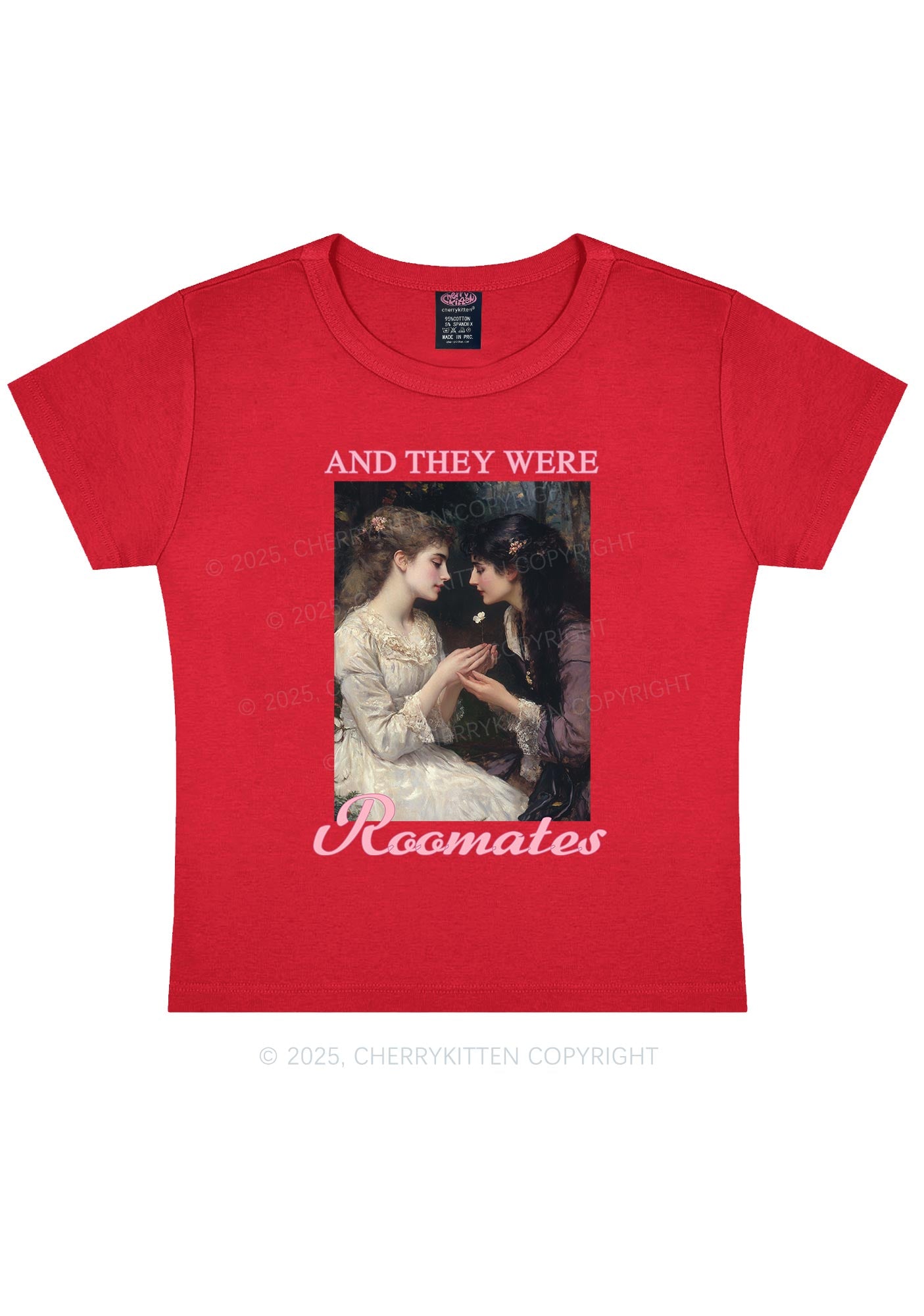They Were Roomates Pride Y2K Baby Tee Cherrykitten