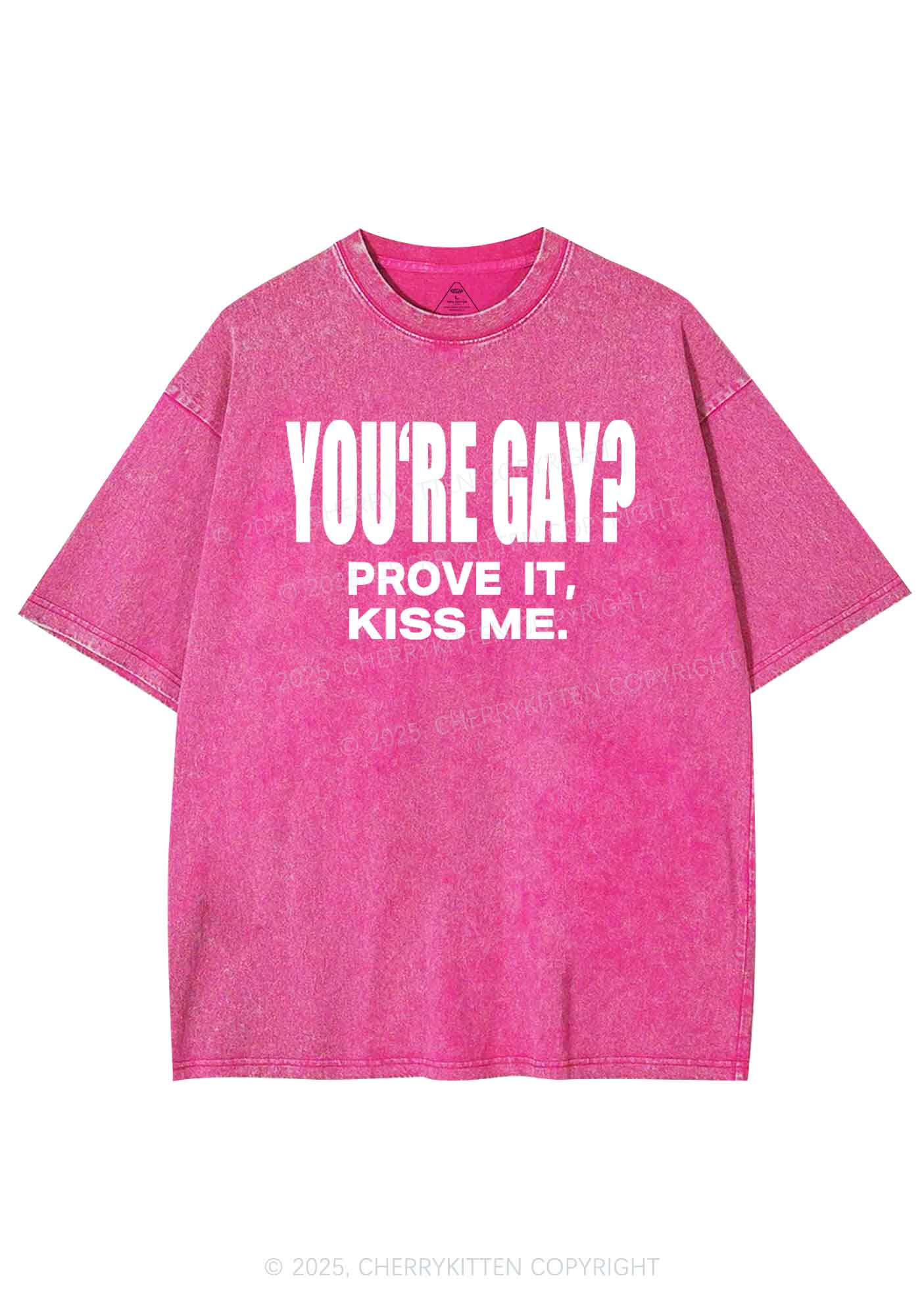 Prove It kiss Me Pride Y2K Shirts Washed Tee Cherrykitten