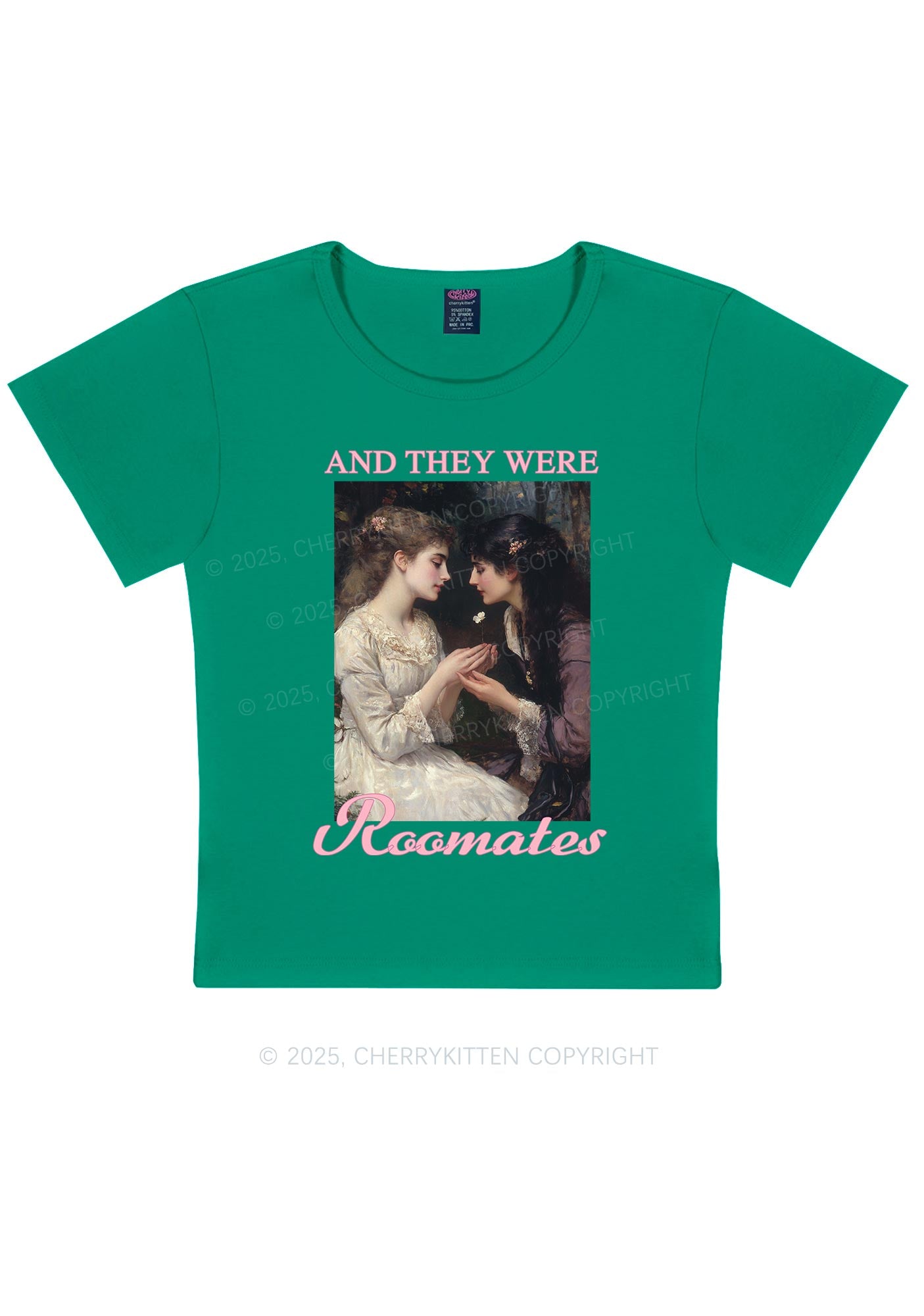 They Were Roomates Pride Y2K Baby Tee Cherrykitten