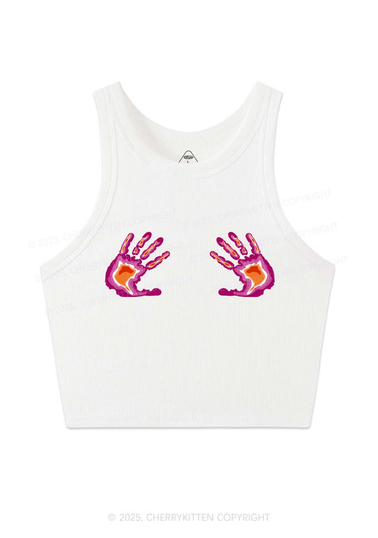 Lesbian Thermal Hands Y2K Crop Tank Top Cherrykitten
