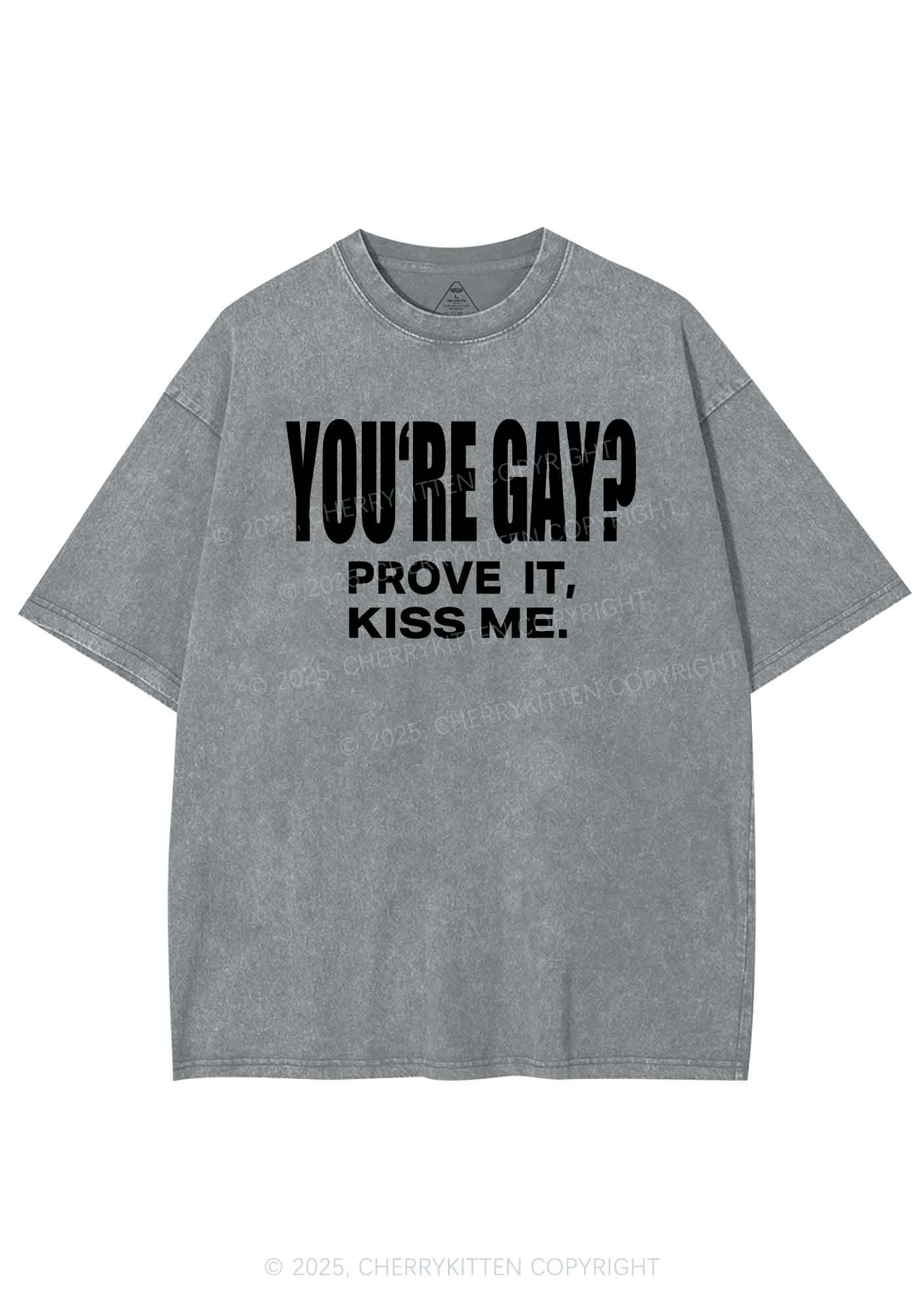 Prove It kiss Me Pride Y2K Shirts Washed Tee Cherrykitten