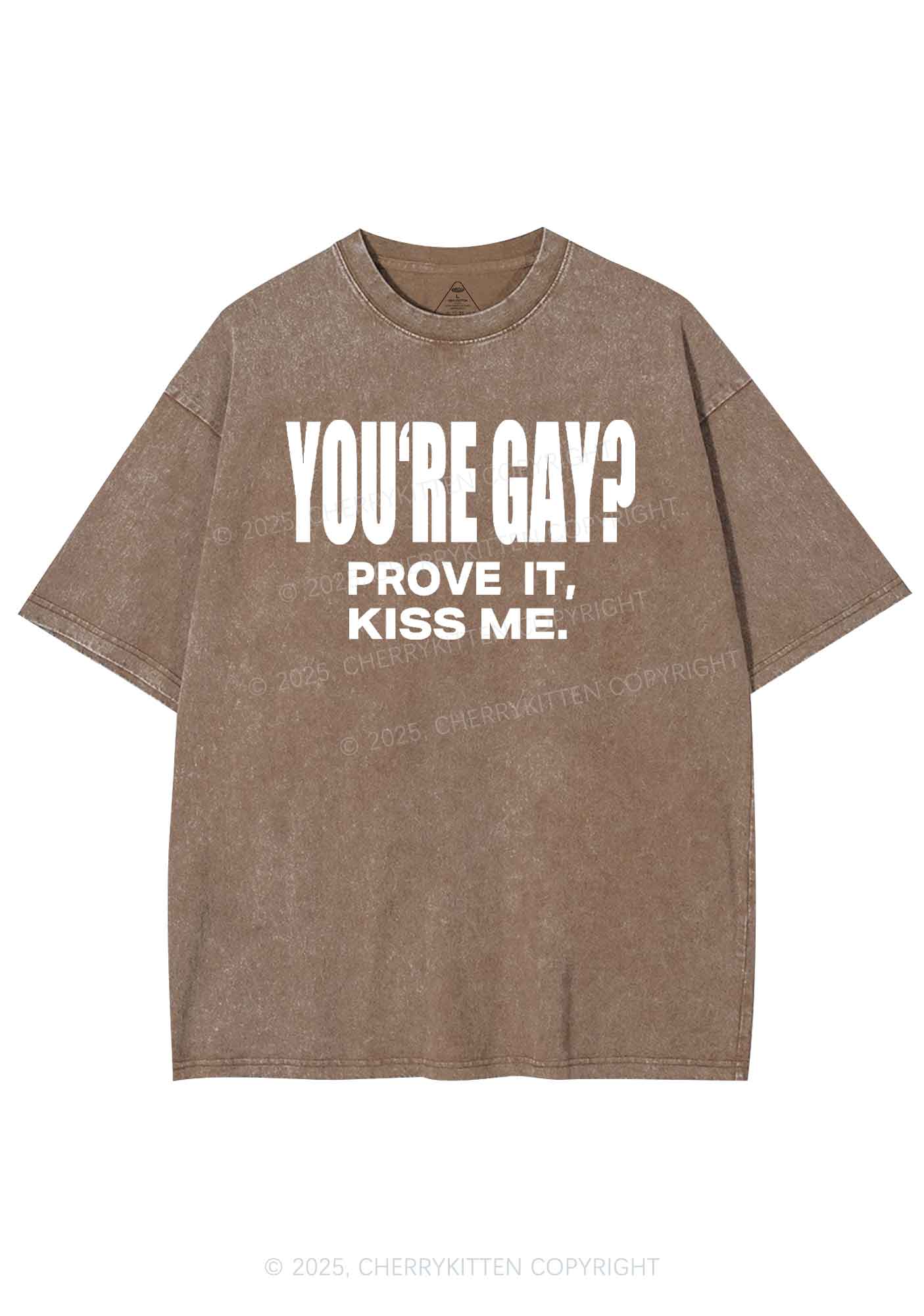 Prove It kiss Me Pride Y2K Shirts Washed Tee Cherrykitten