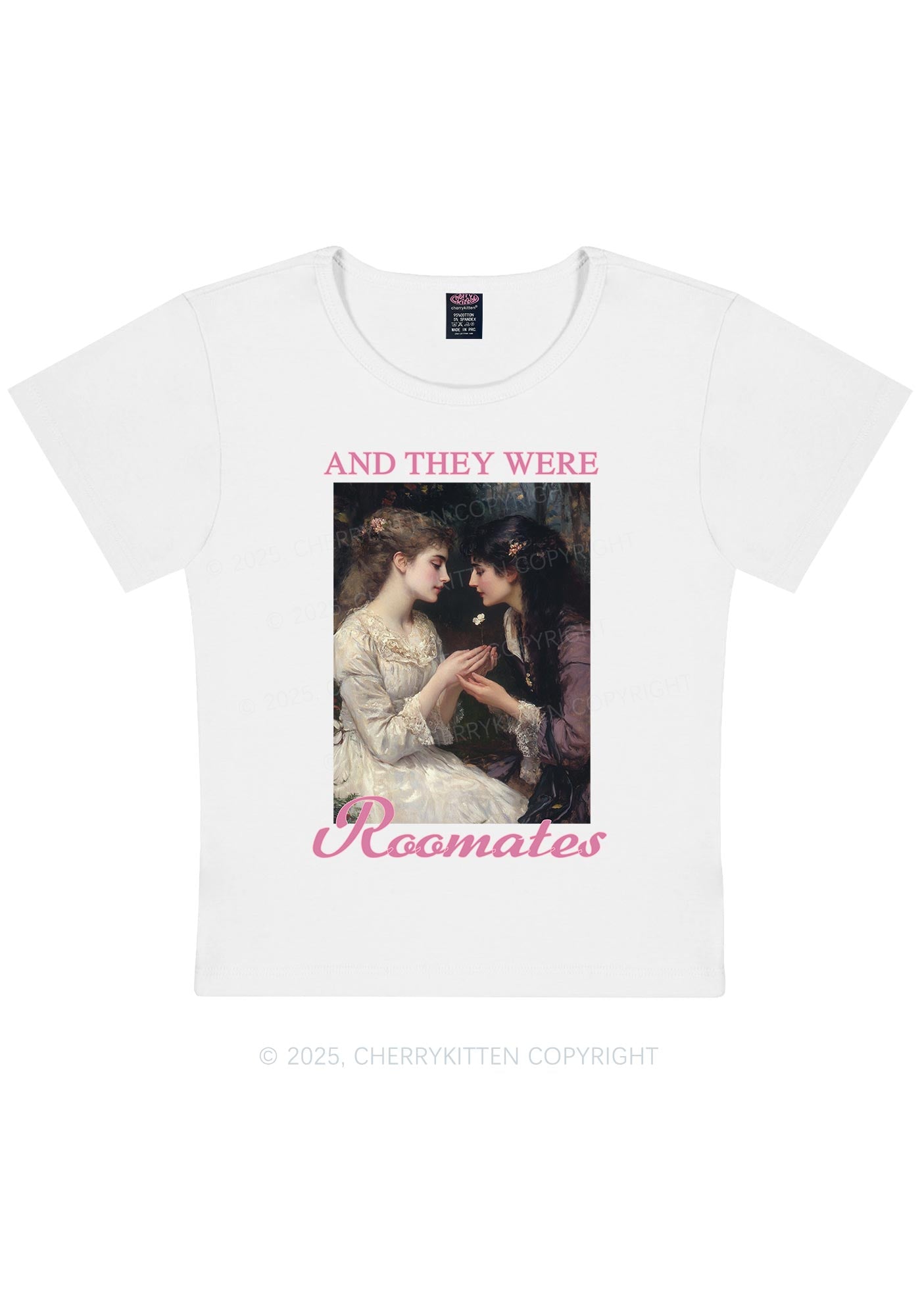 They Were Roomates Pride Y2K Baby Tee Cherrykitten