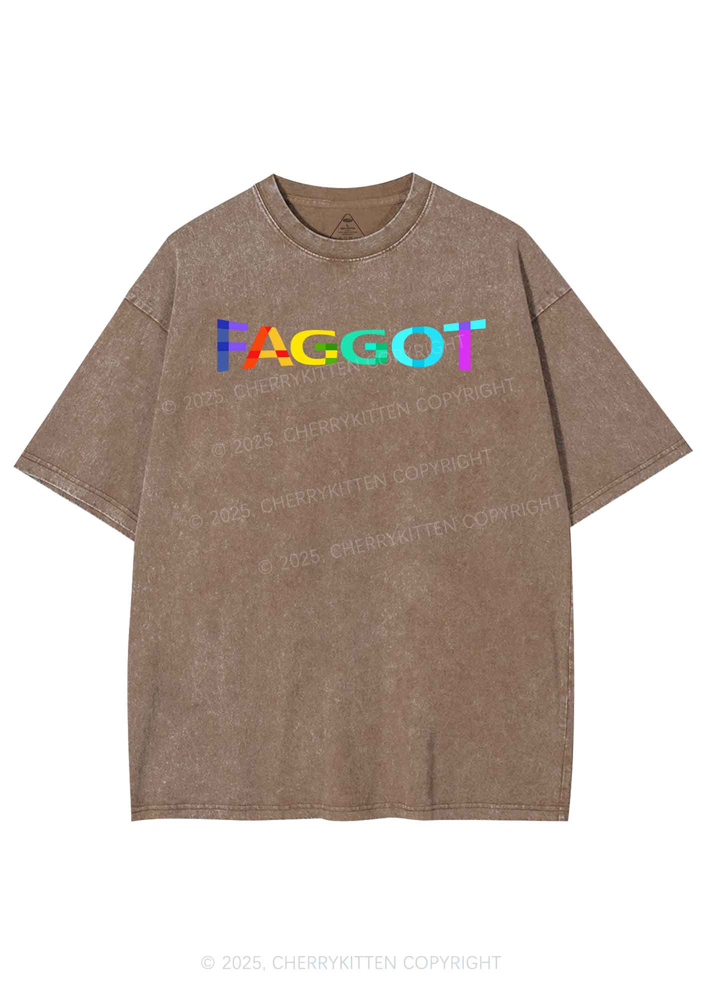 Colorful Faggot Pride Y2K Shirts Washed Tee Cherrykitten