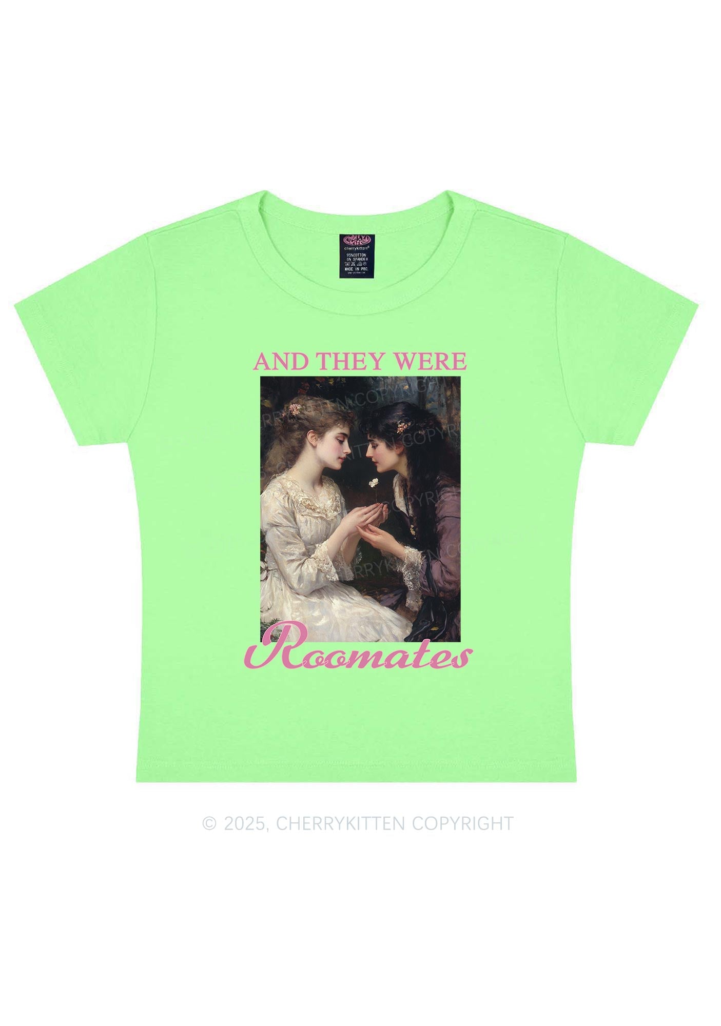 They Were Roomates Pride Y2K Baby Tee Cherrykitten