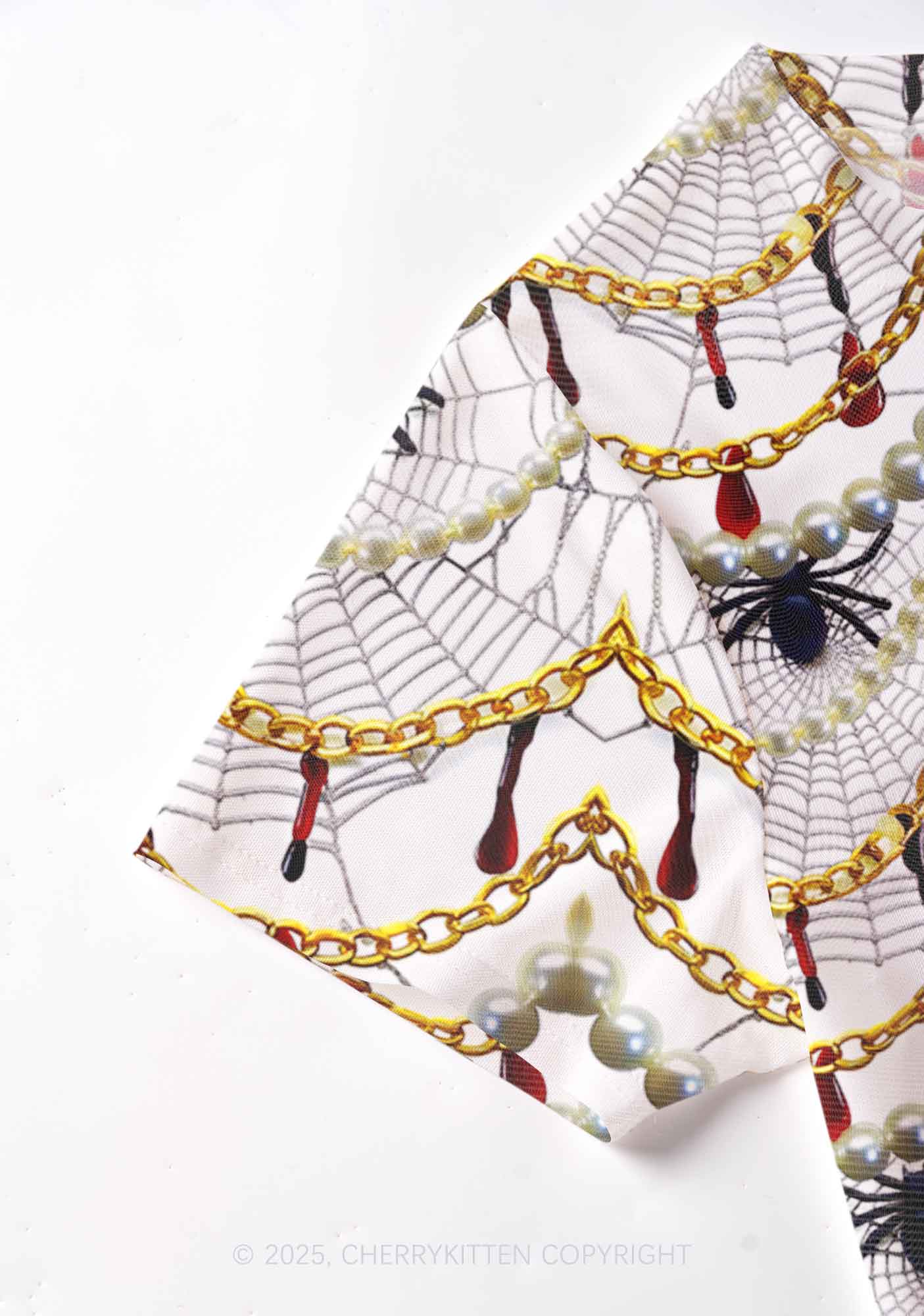 Jewelry Spider Y2K Mesh Crop Top Cherrykitten