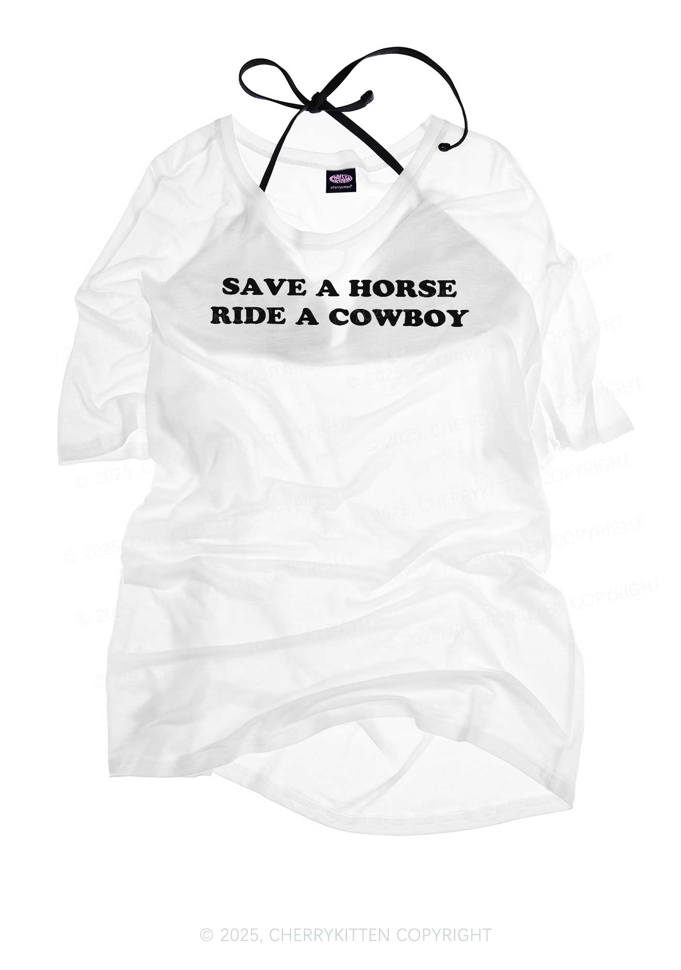 Save A Horse Y2K Sheer Boyfriend Tee Cherrykitten