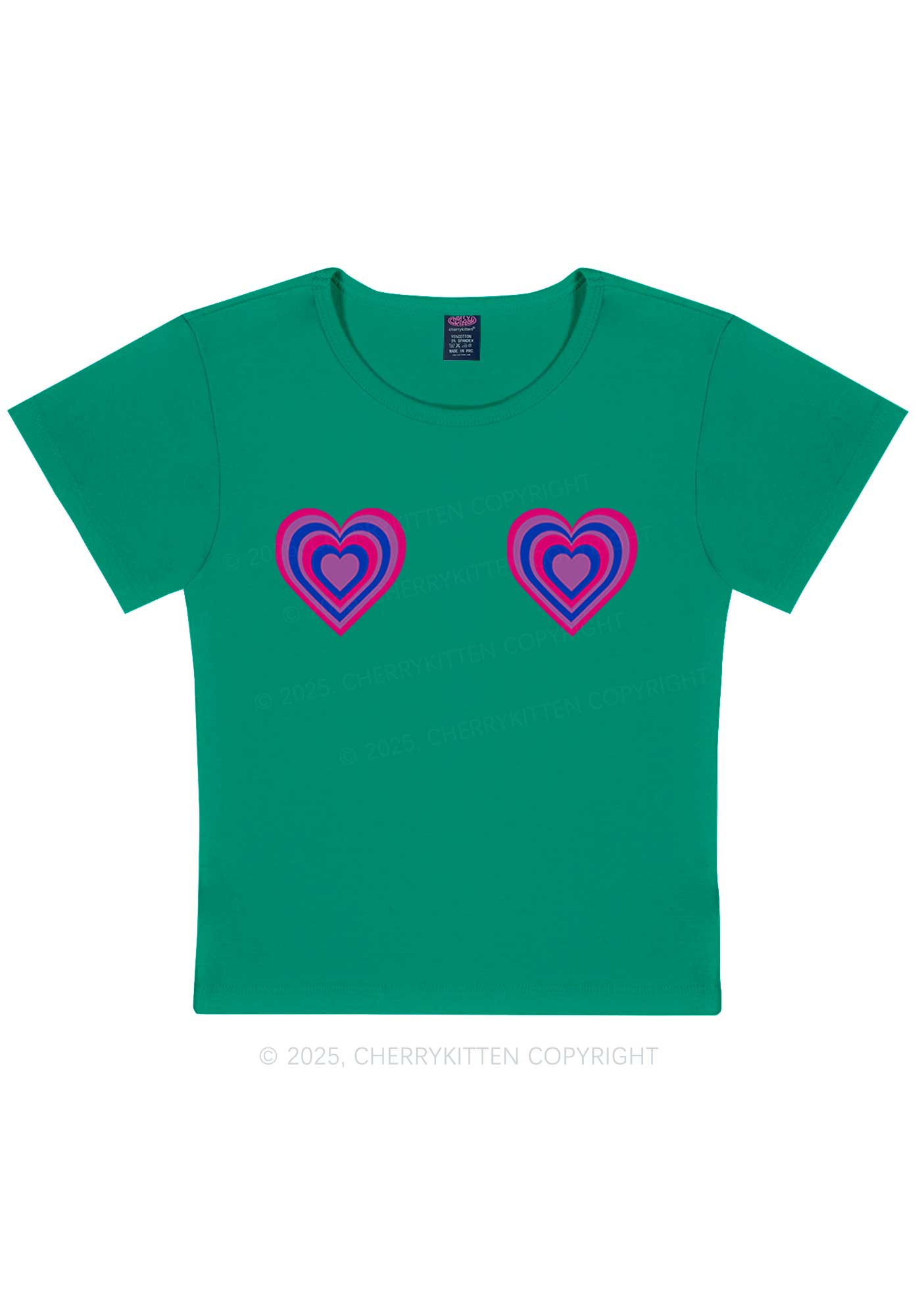 Bisexual Heart Pride Y2K Baby Tee Cherrykitten