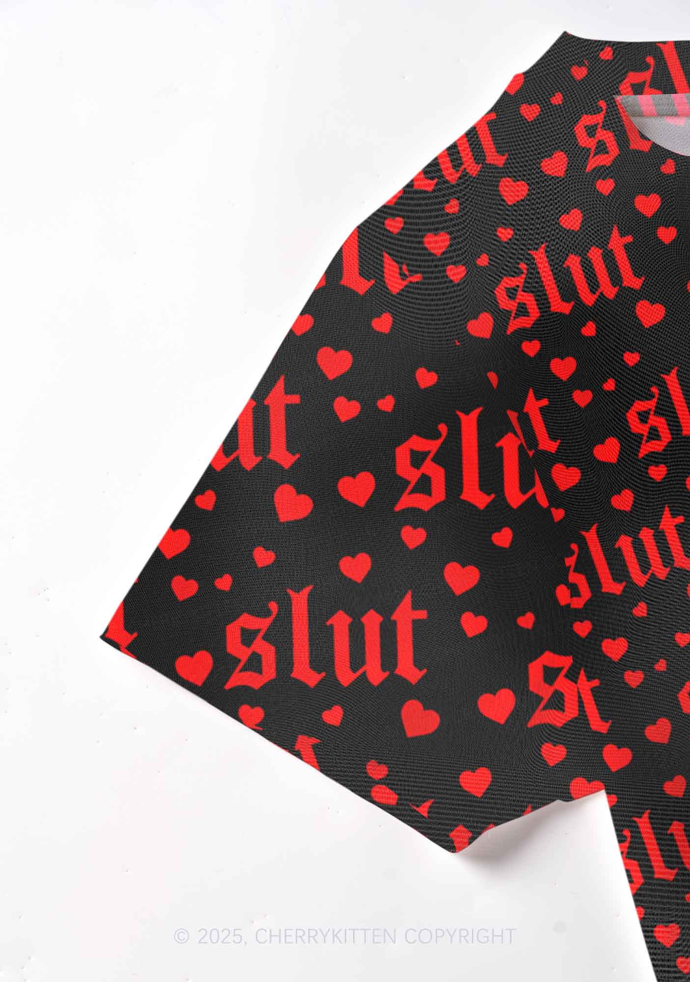 Black Slxt Y2K Mesh Crop Top Cherrykitten