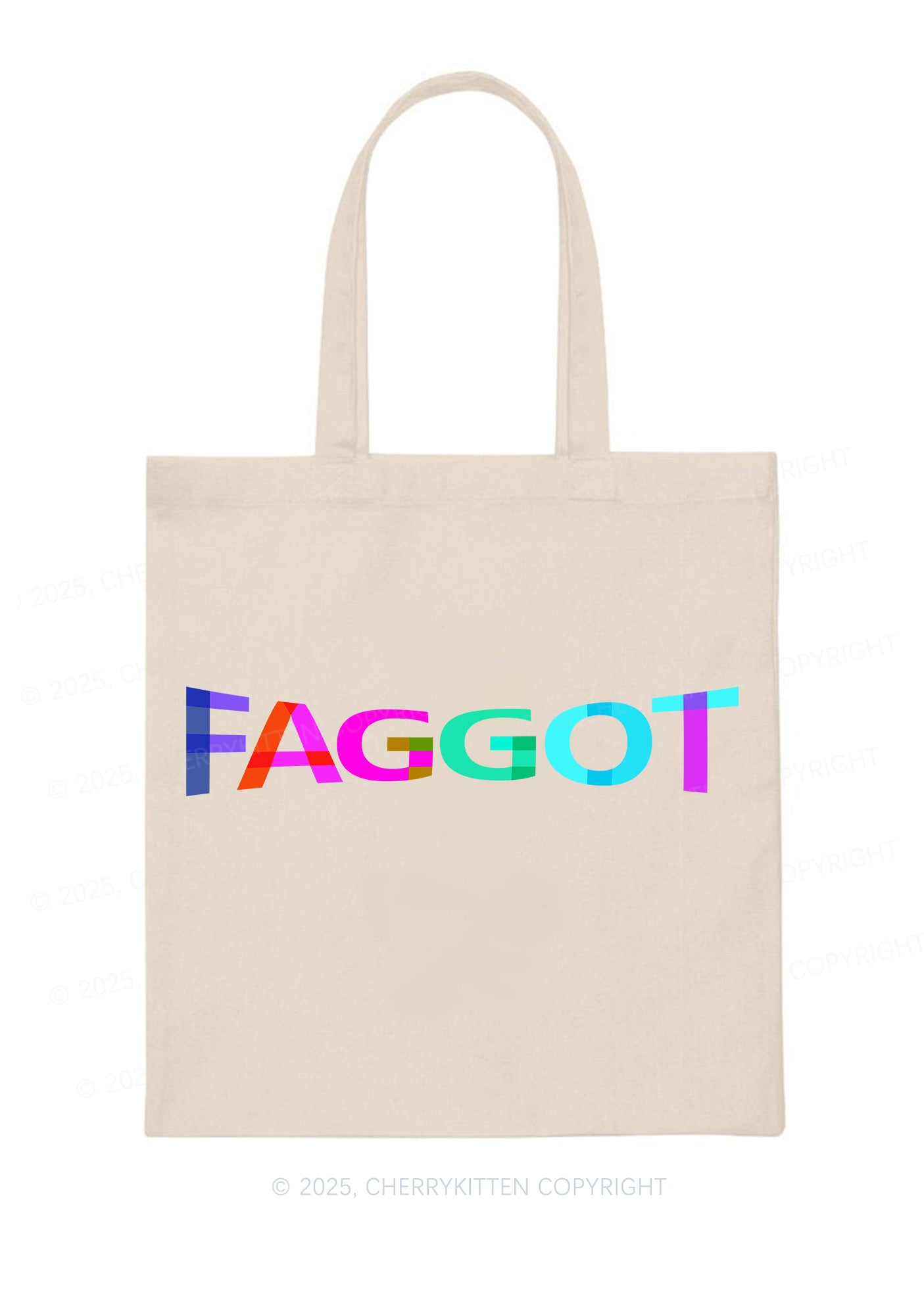 Colorful Faggot Pride Y2K Canvas Tote Bag Cherrykitten
