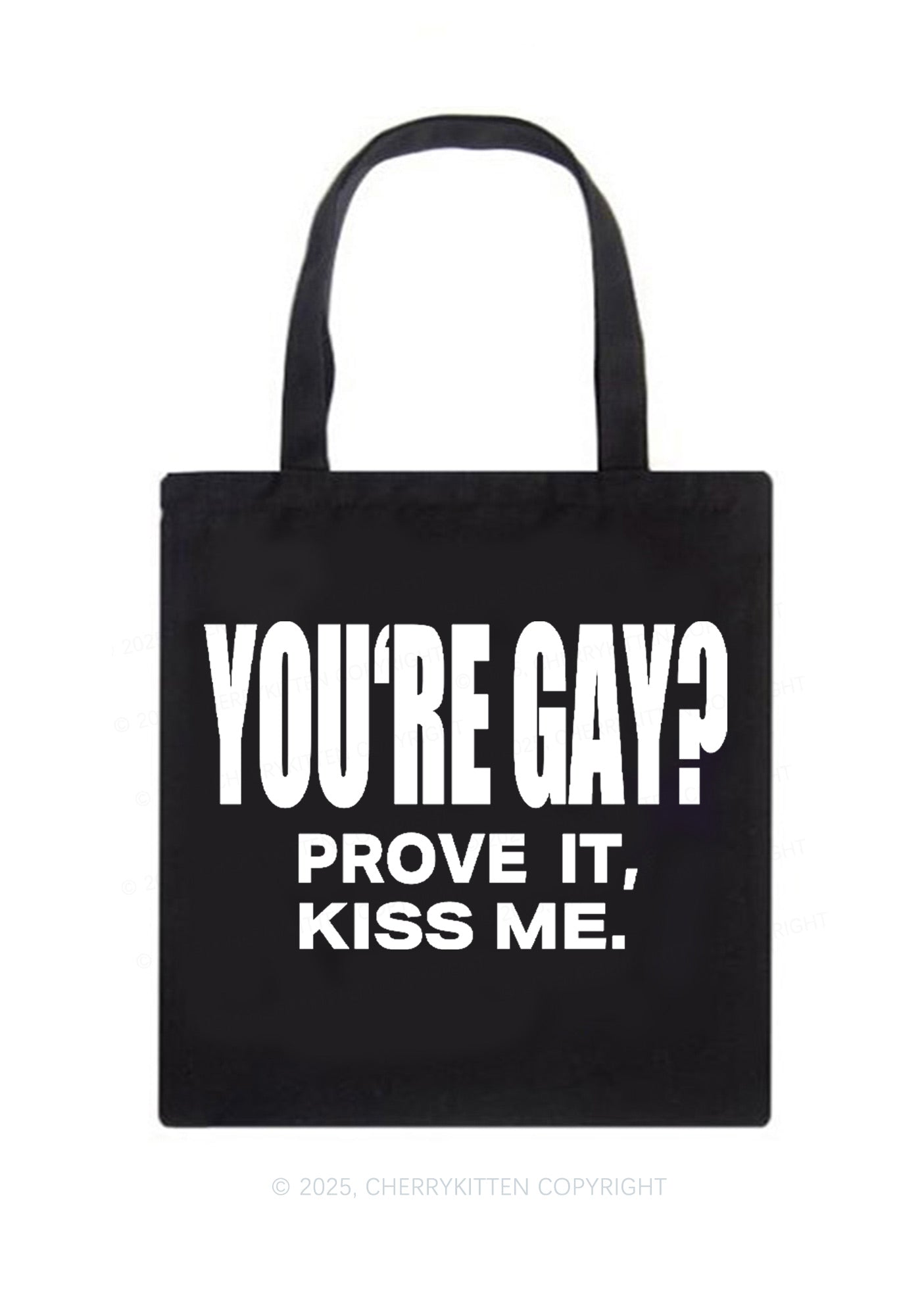 Prove It kiss Me Pride Y2K Canvas Tote Bag Cherrykitten