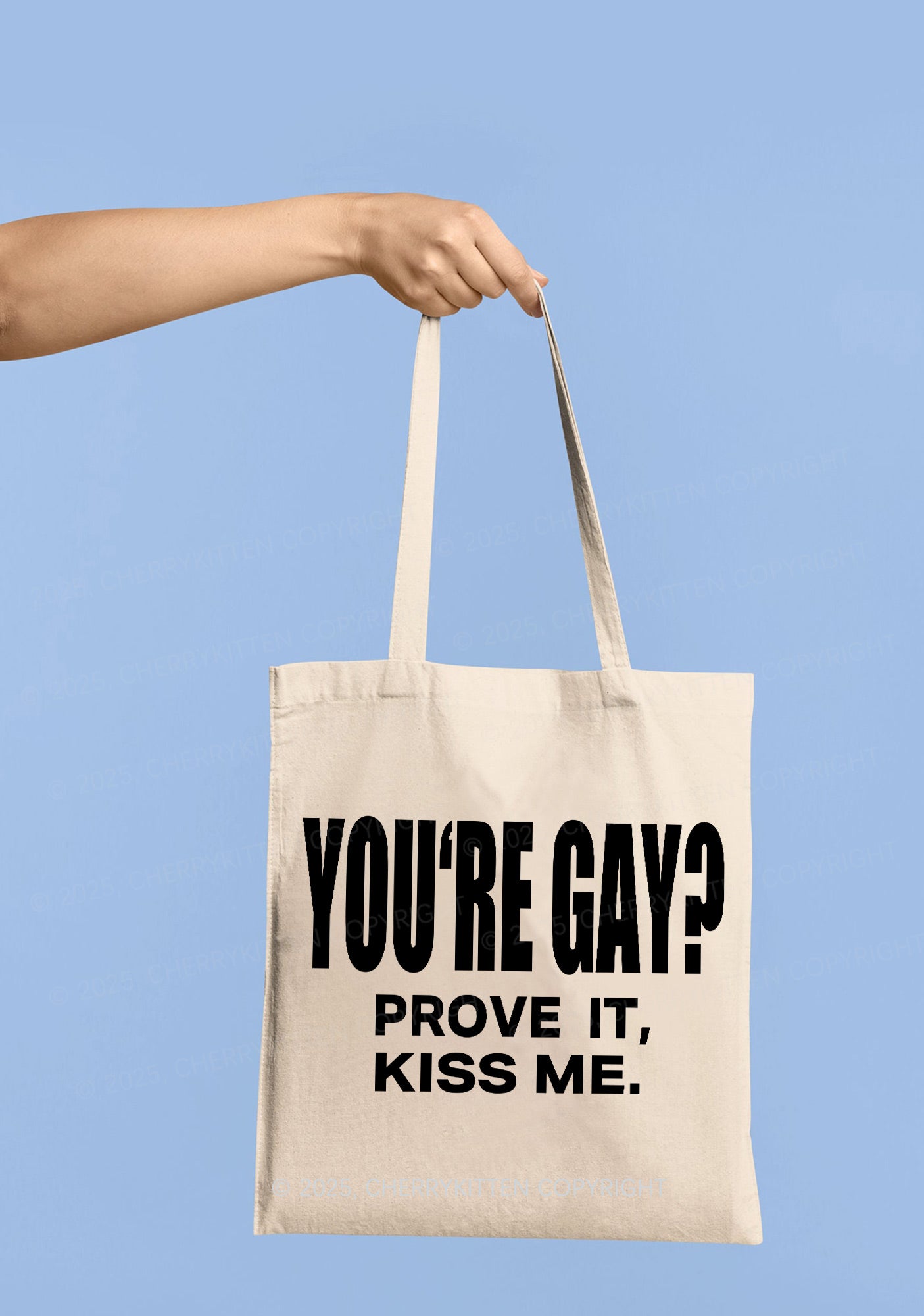 Prove It kiss Me Pride Y2K Canvas Tote Bag Cherrykitten
