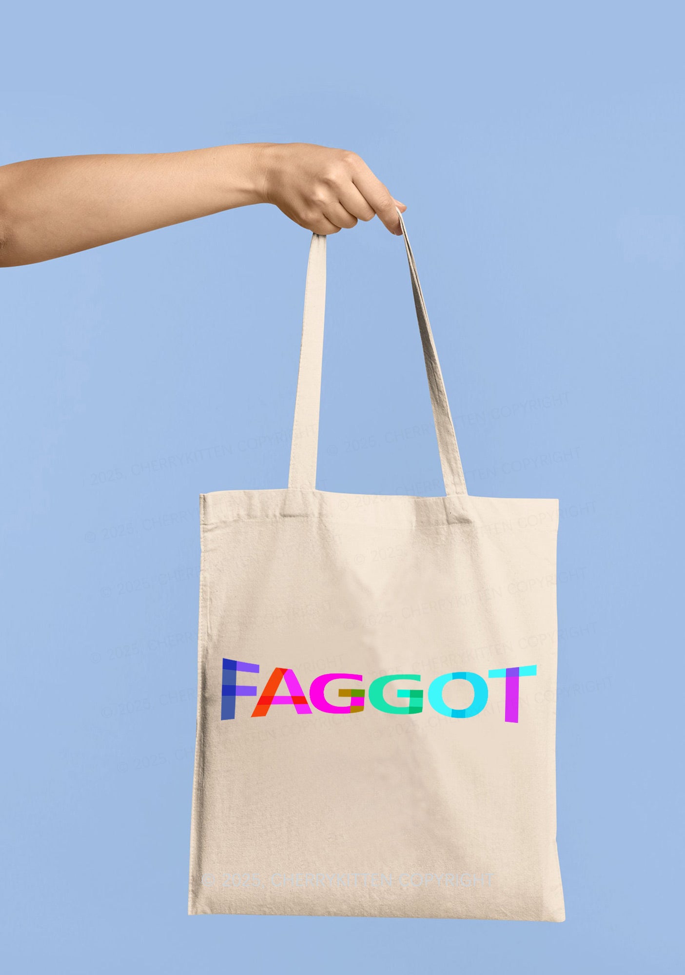 Colorful Faggot Pride Y2K Canvas Tote Bag Cherrykitten