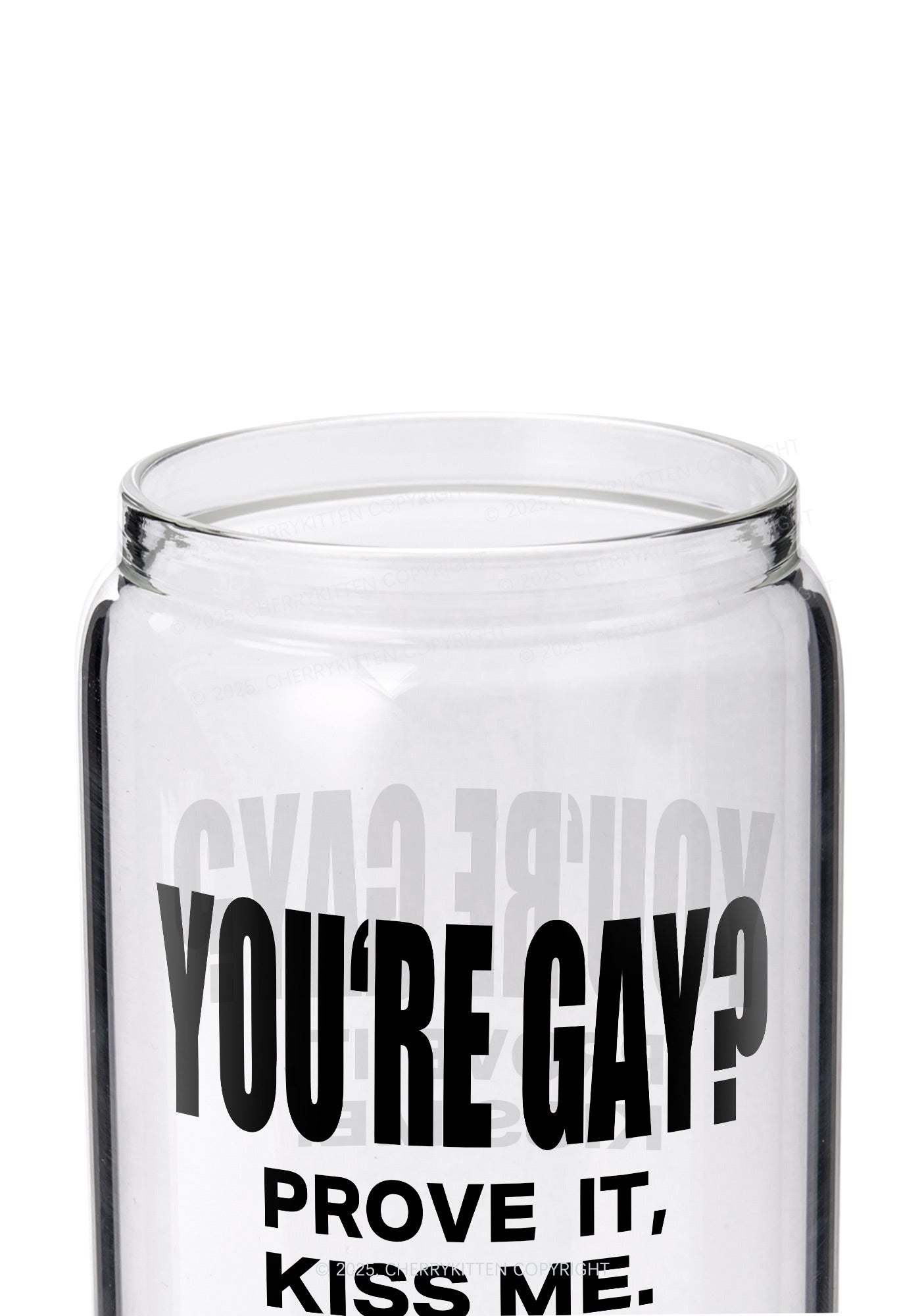 Prove It kiss Me Pride Y2K Printed Glass Cup Cherrykitten