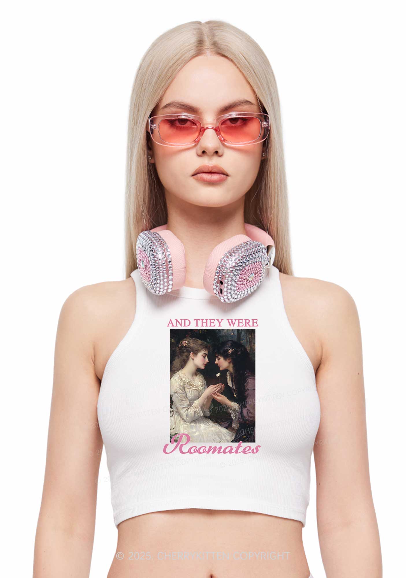 They Were Roomates Pride Y2K Crop Tank Top Cherrykitten