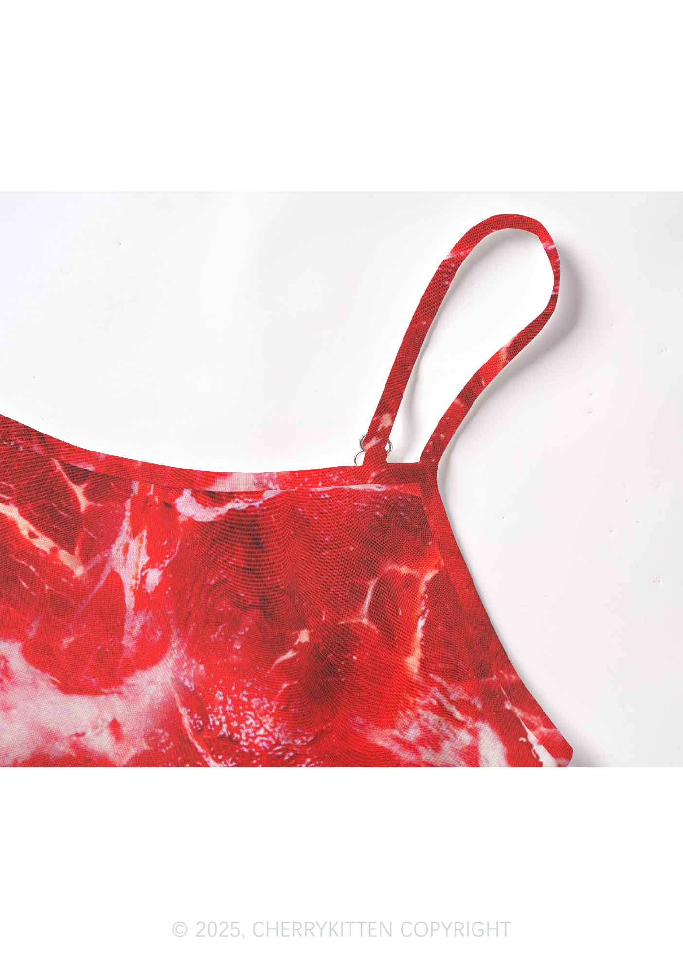 Beef Steak Texture Y2K Mesh Cami Tank Cherrykitten