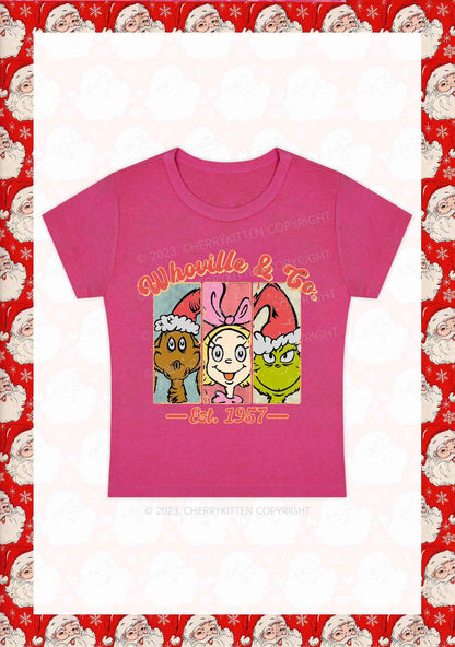 Whoville Cartoon Characters Christmas Y2K Baby Tee Cherrykitten