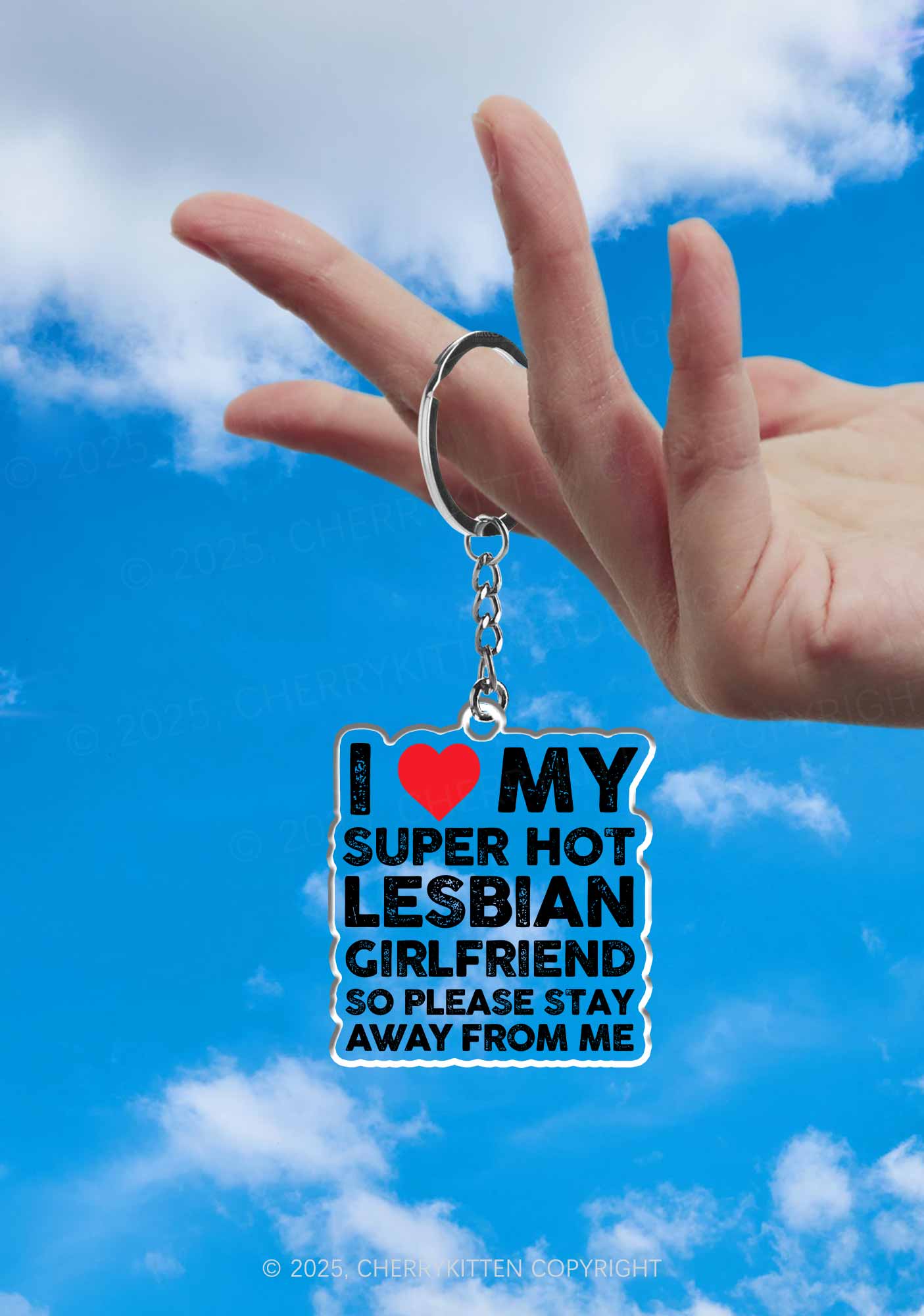I Love My Hot GF Pride 1Pc Y2K Keychain Cherrykitten