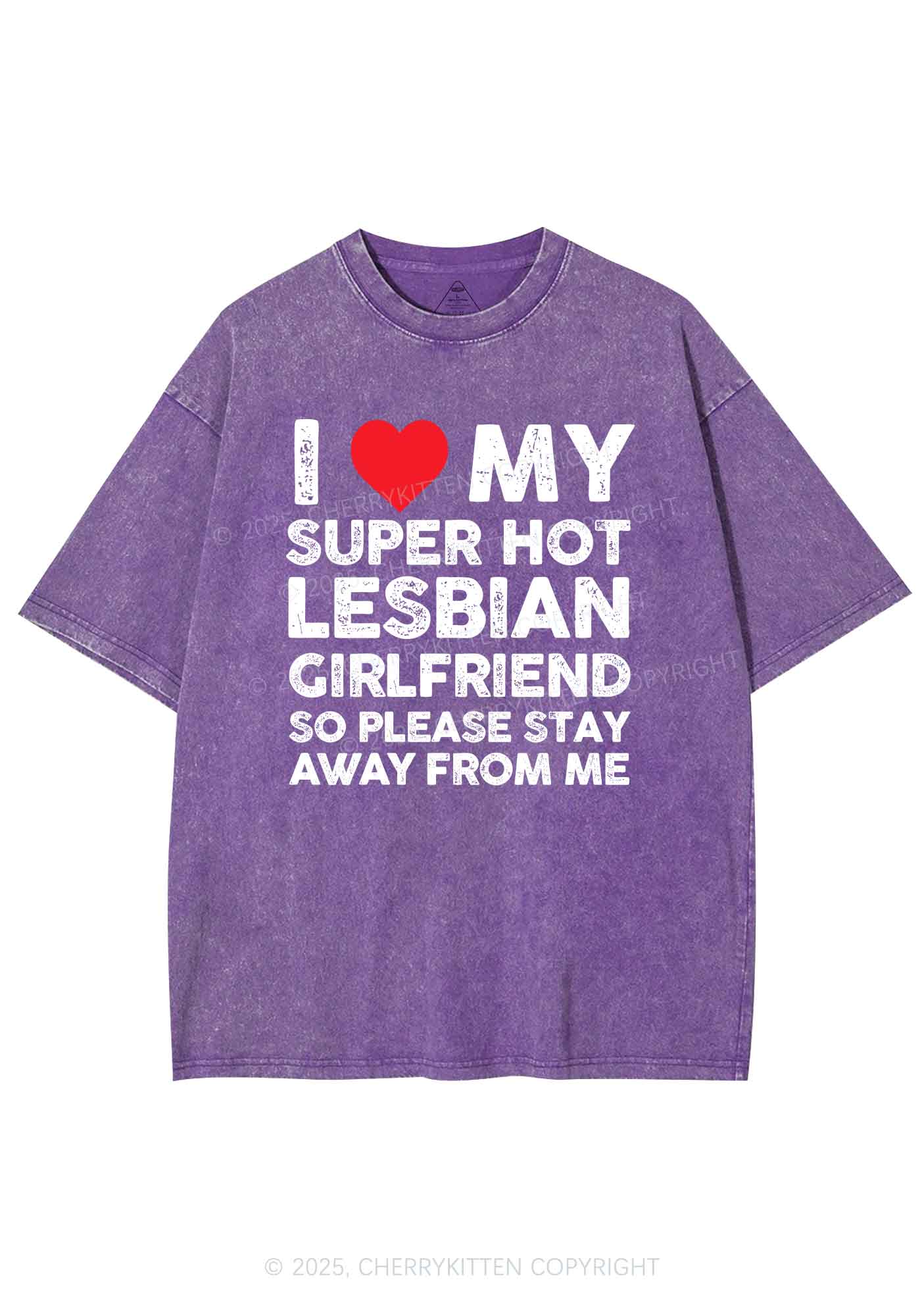 I Love My Hot GF Pride Y2K Shirts Washed Tee Cherrykitten