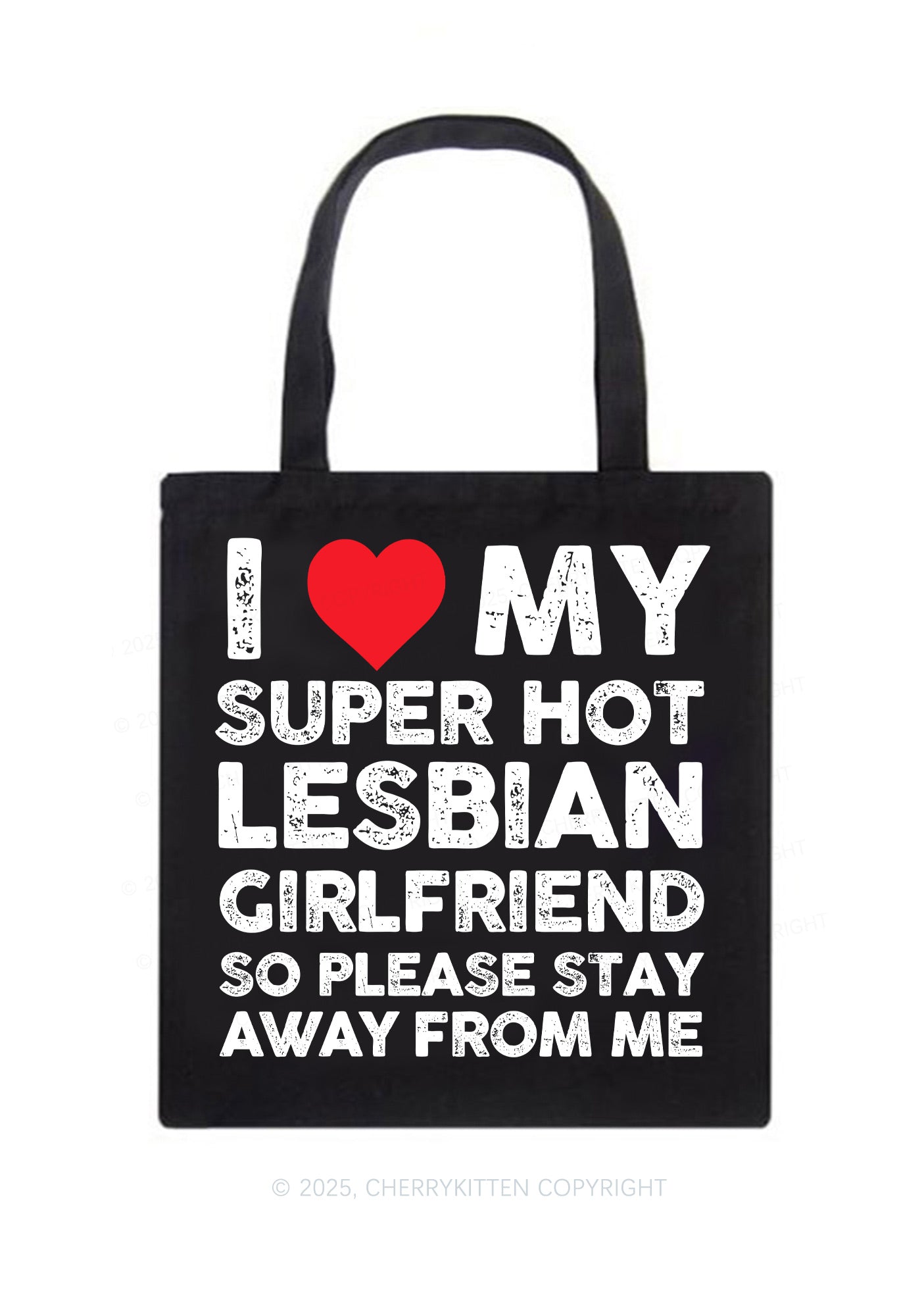 I Love My Hot GF Pride Y2K Canvas Tote Bag Cherrykitten