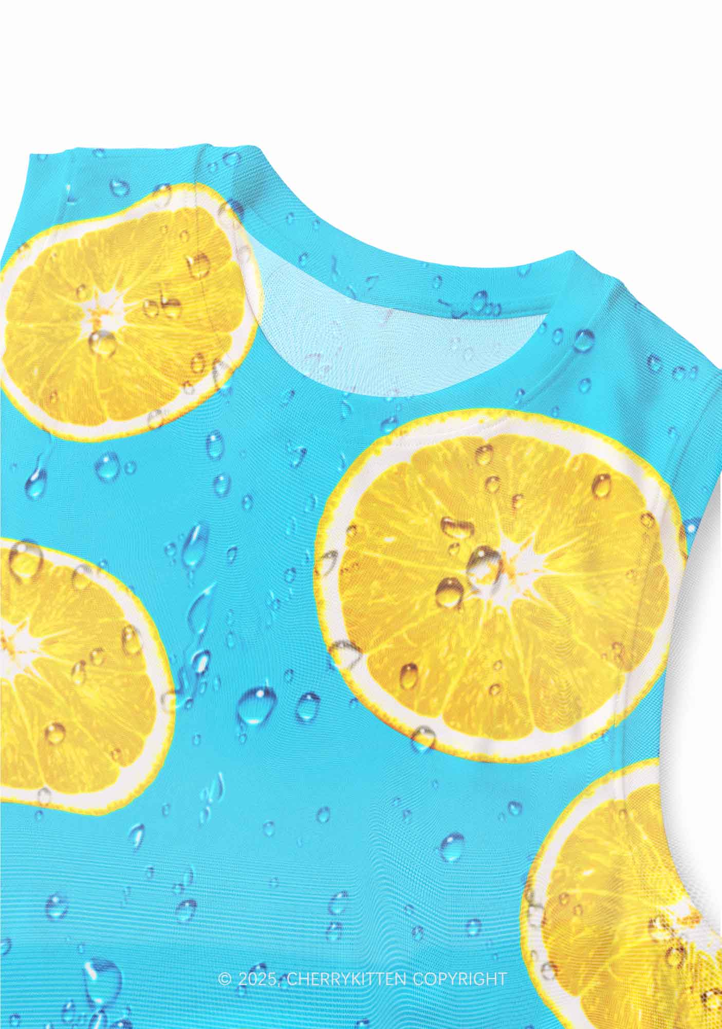 Yellow Lemon Y2K Mesh Muscle Tank Cherrykitten