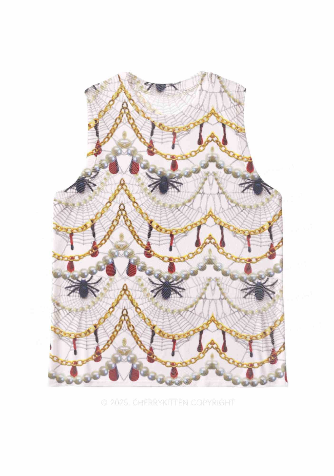Jewelry Spider Y2K Mesh Muscle Tank Cherrykitten