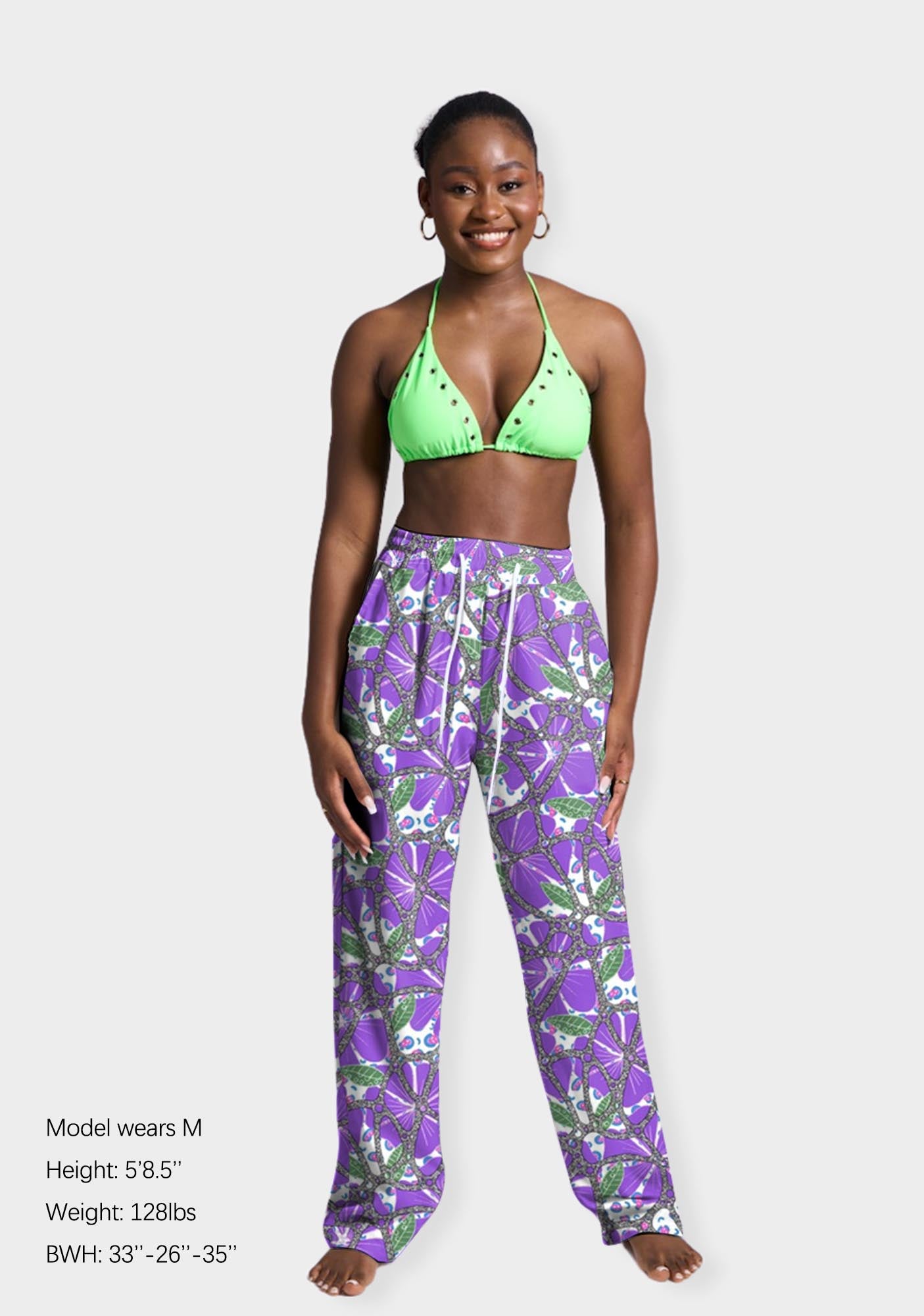 Purple Madness Print Casual Pants