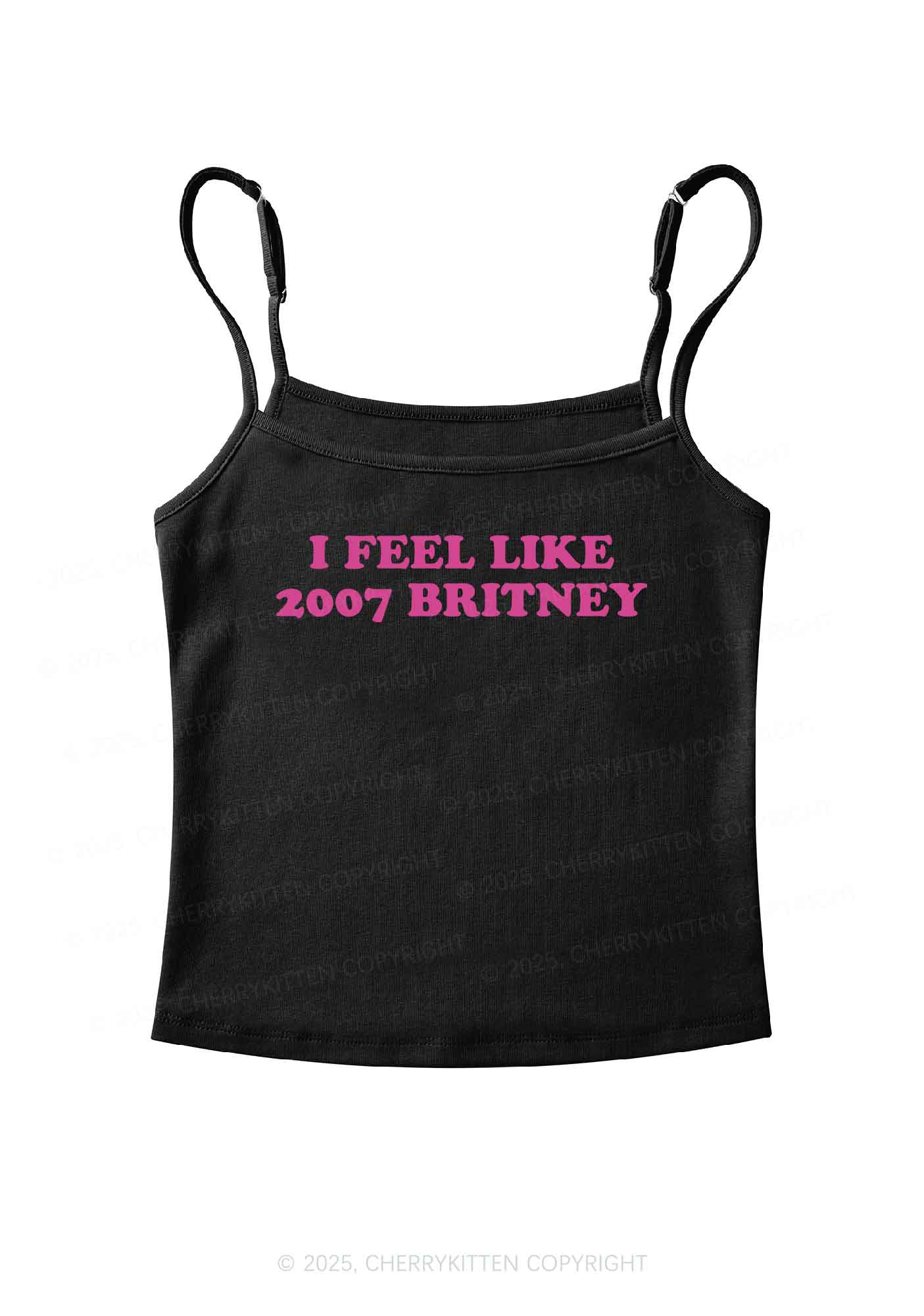 I Feel Like 2007 Britney Y2K Spaghetti Strap Cami Cherrykitten