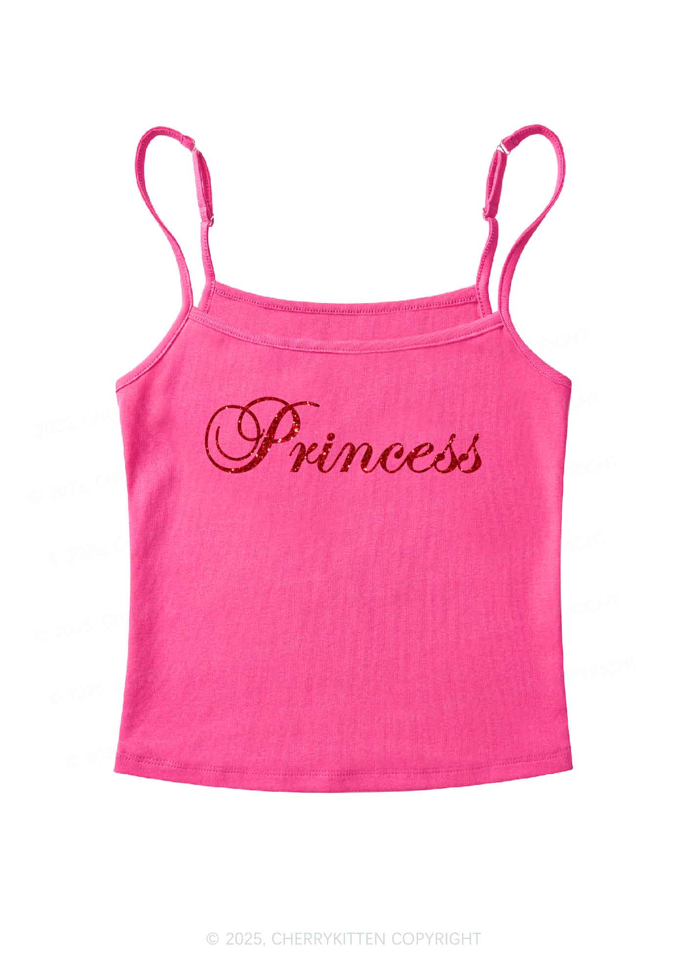 Glitter Princess Y2K Spaghetti Strap Cami Cherrykitten