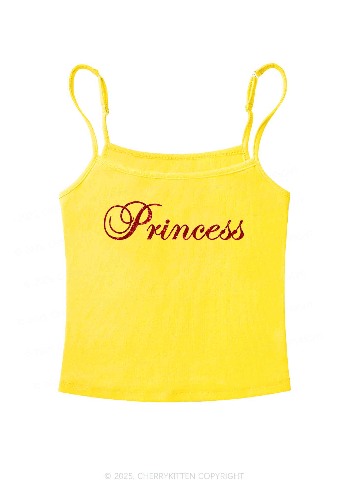 Glitter Princess Y2K Spaghetti Strap Cami Cherrykitten