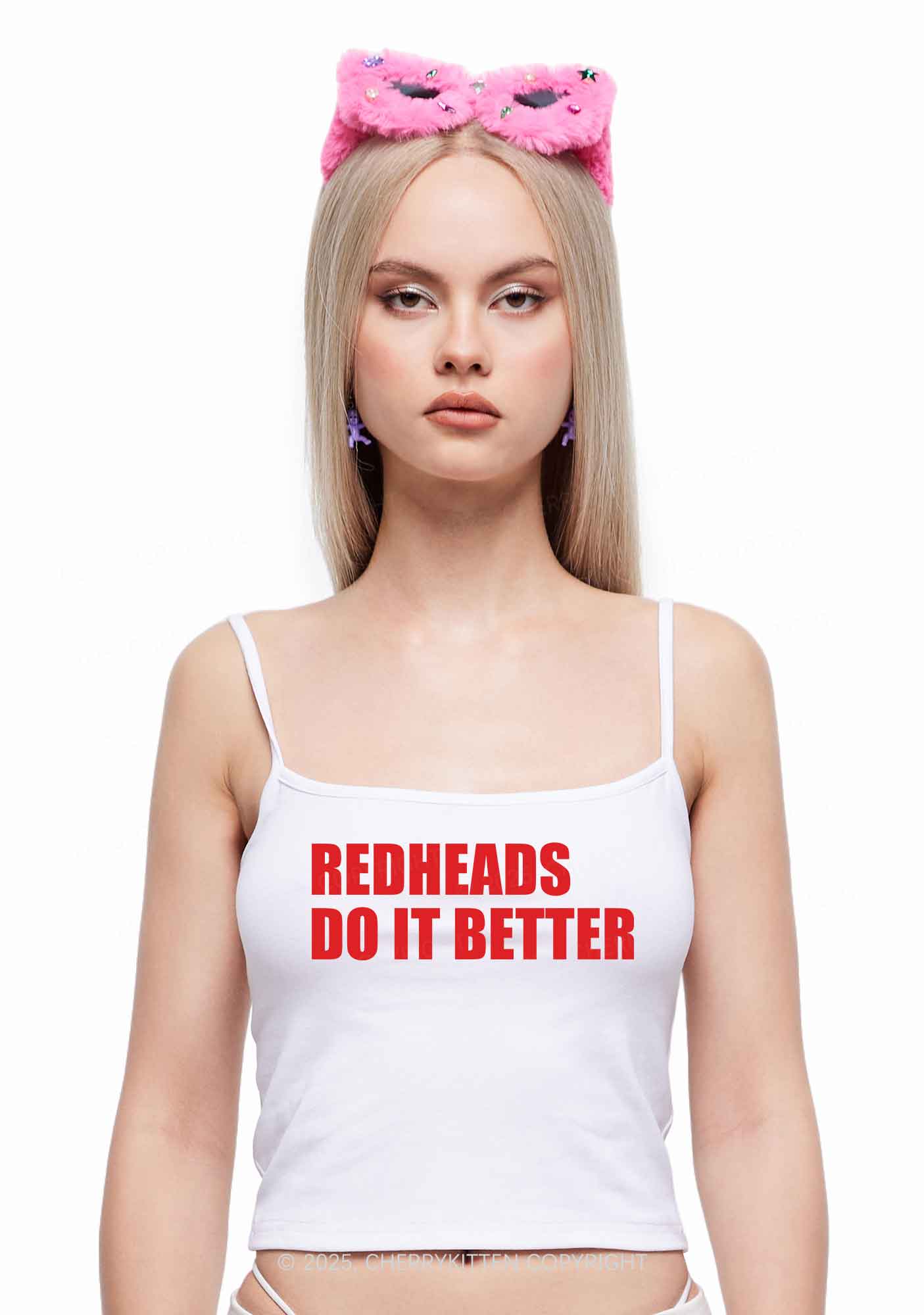 Redheads Do It Better Y2K Spaghetti Strap Cami Cherrykitten