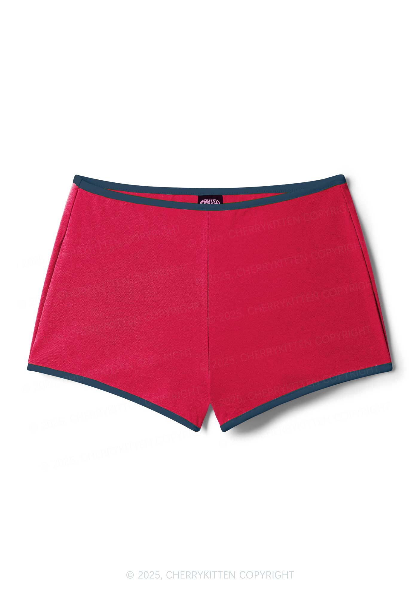 Plain Y2K Contrast Mini Shorts Cherrykitten