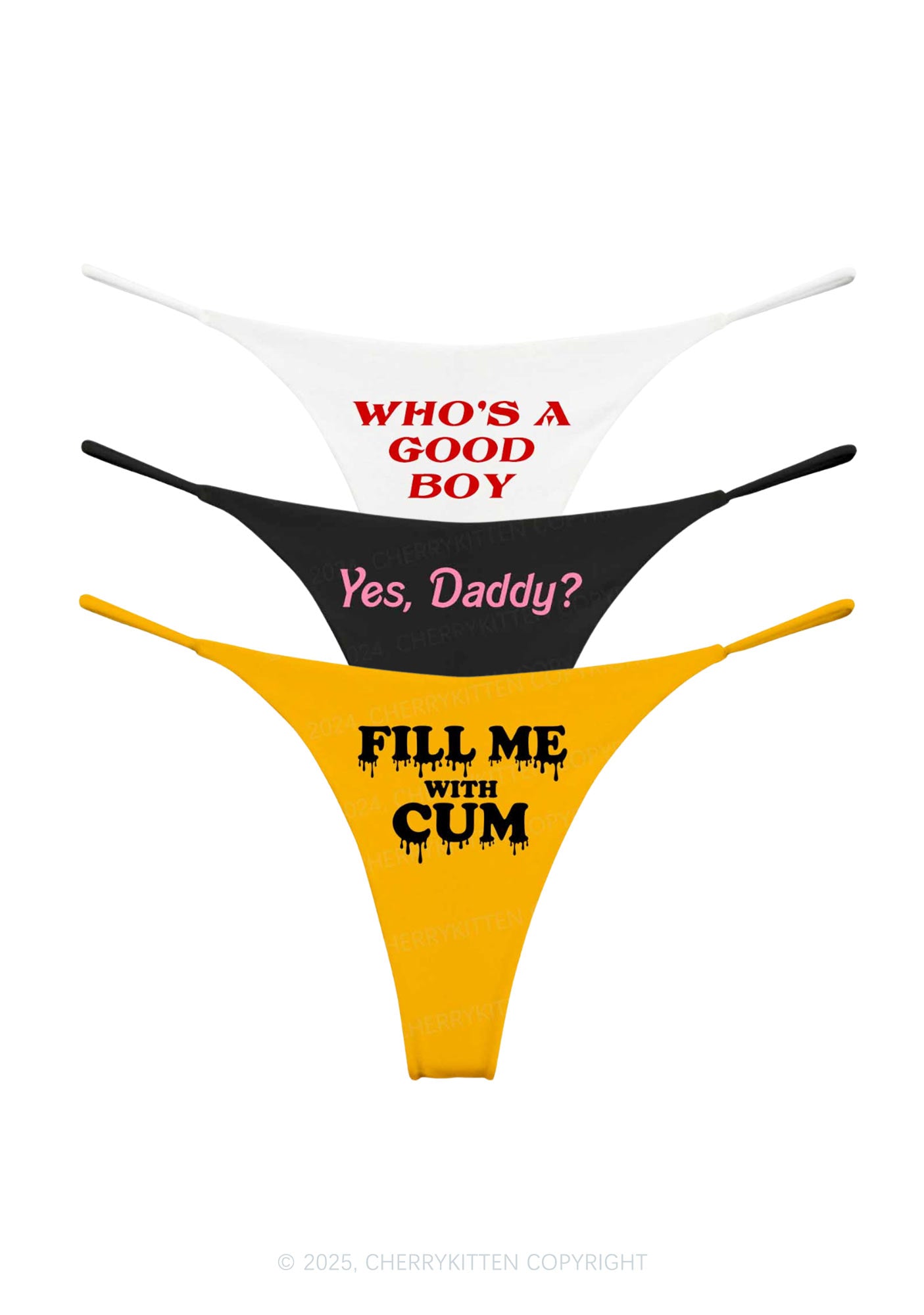 3 Pack Whos Good Boy Y2K Bikini String Thong Cherrykitten
