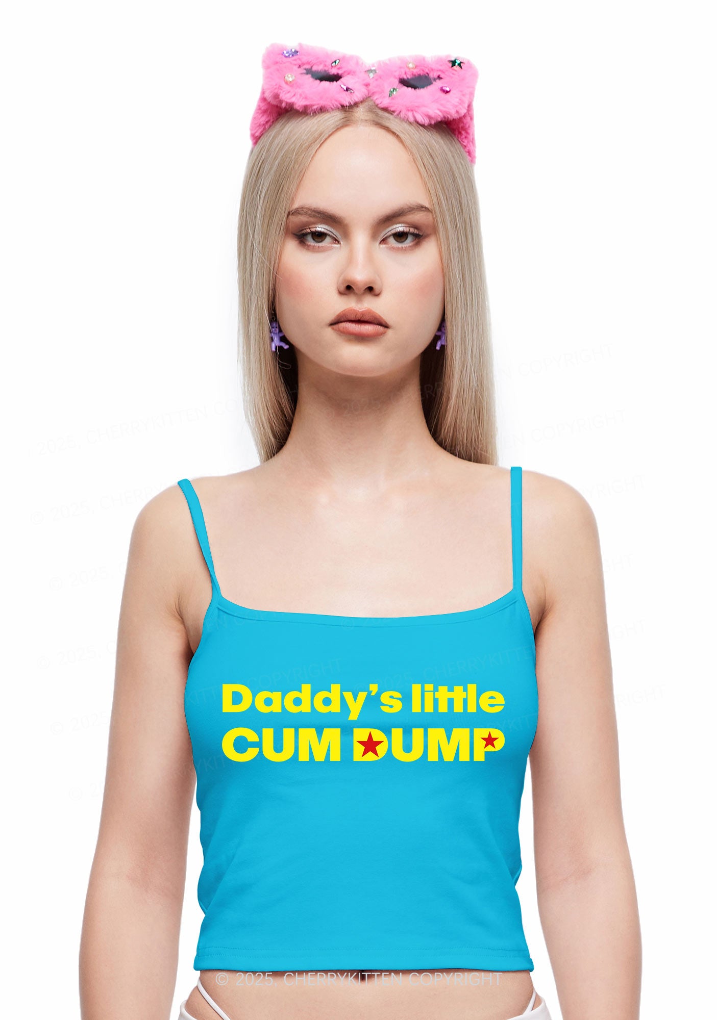 Daddys Little Cum Dump Y2K Spaghetti Strap Cami Cherrykitten
